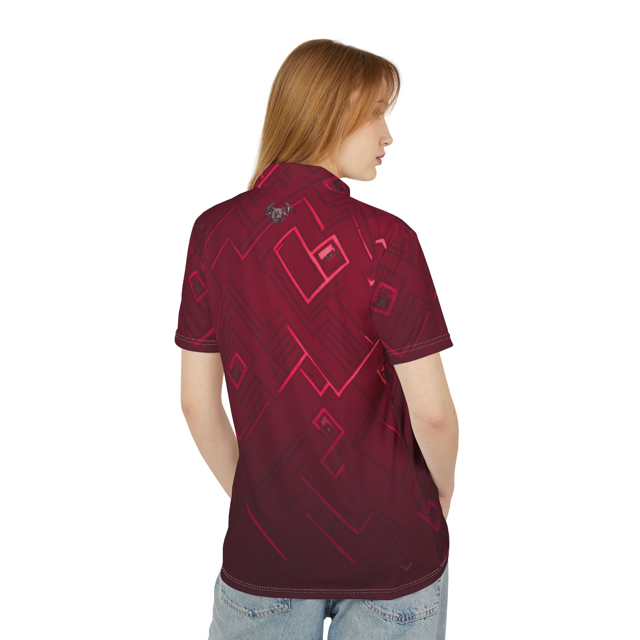 Stylish Unisex Polo Shirt with Modern Geometric Design - Perfect for Casual or Sporty Occasions