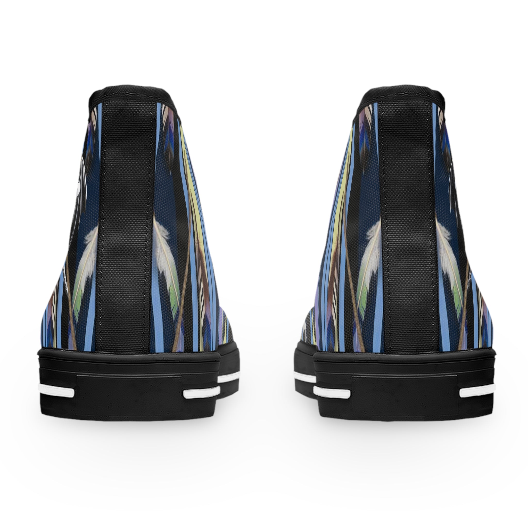 Stylish Women's High Top Sneakers with Artistic Stripes - Trendy Footwear for Fashion Lovers