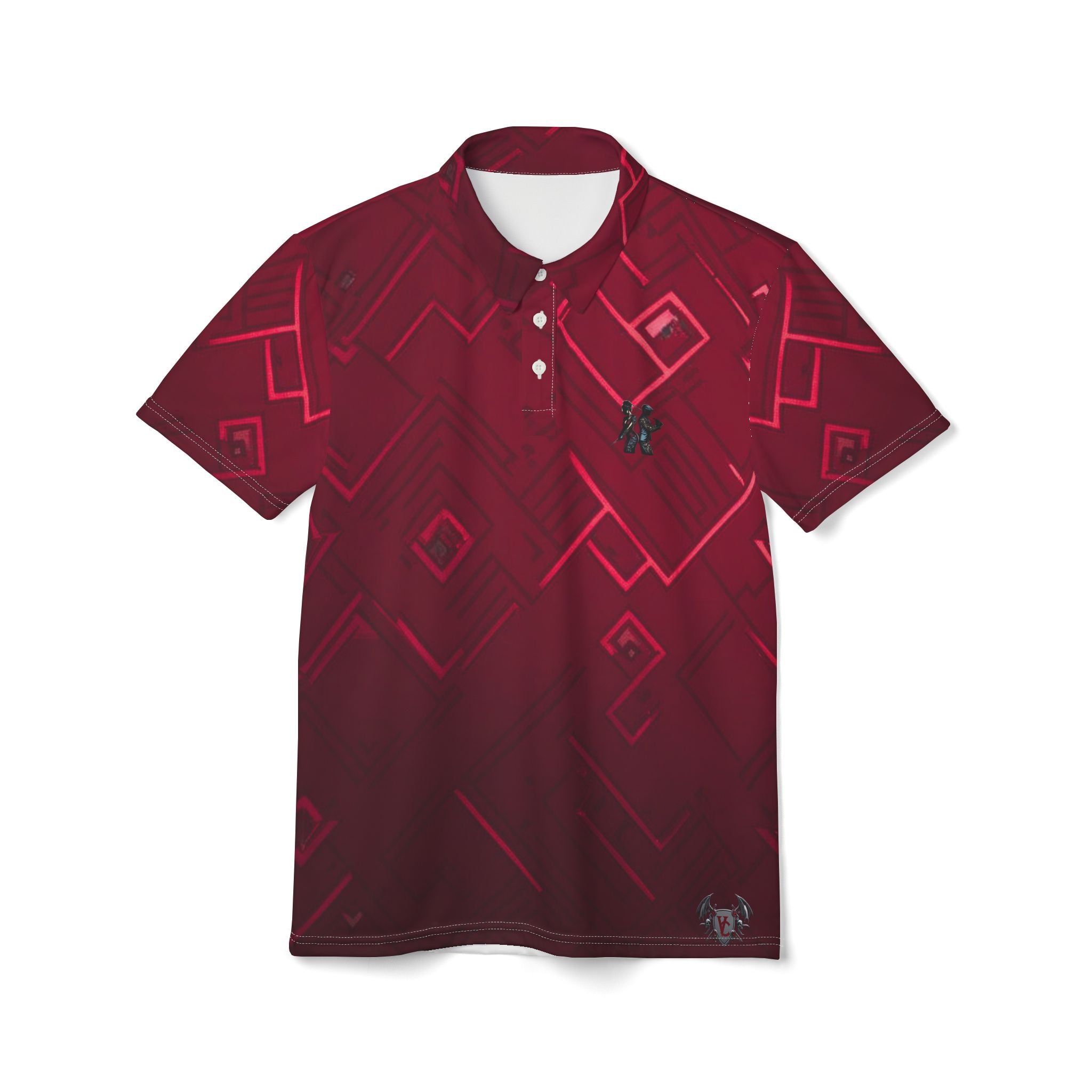 Stylish Unisex Polo Shirt with Modern Geometric Design - Perfect for Casual or Sporty Occasions