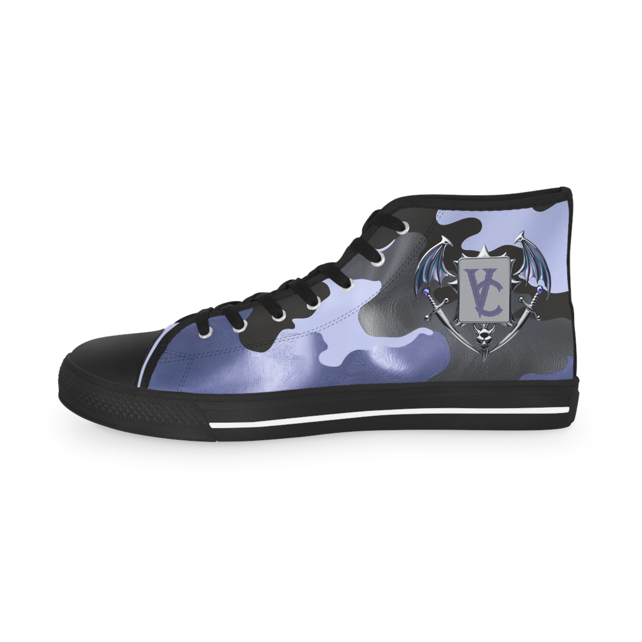 Men's High Top Sneakers - Cool Camo Design - Trendy Casual Footwear for Everyday Wear