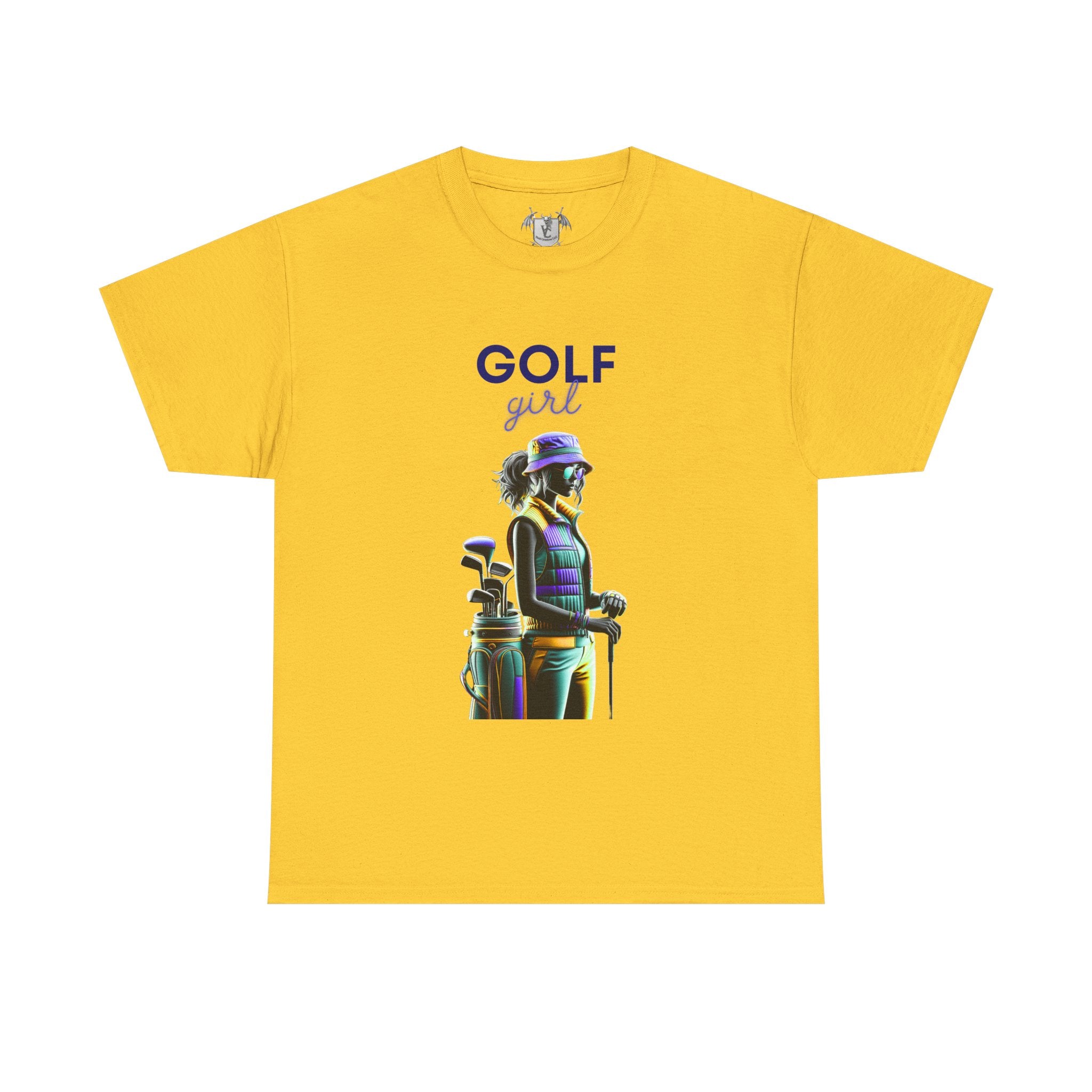 Golf Enthusiast Unisex Heavy Cotton Tee - Vibrant Golfer Design