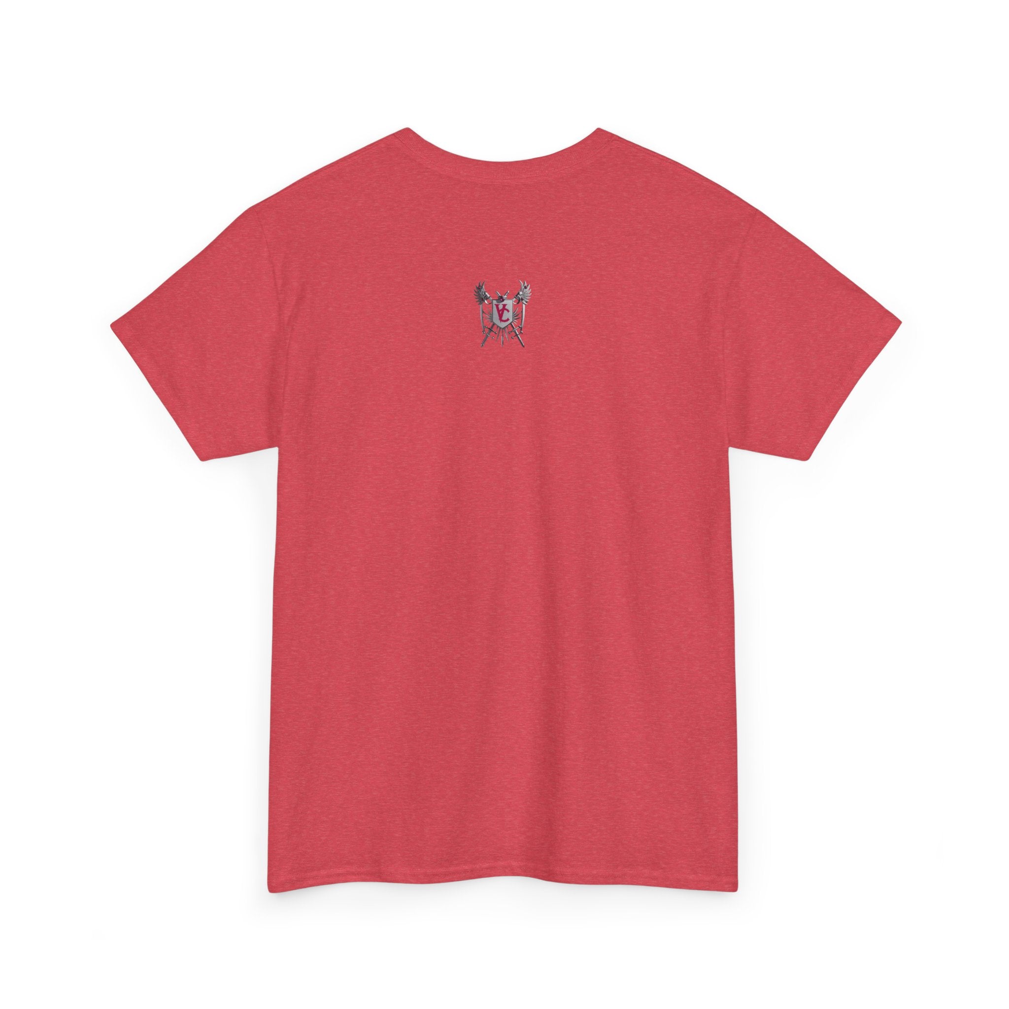 Unisex Heavy Cotton Tee with Shield Design - Bold Streetwear Style