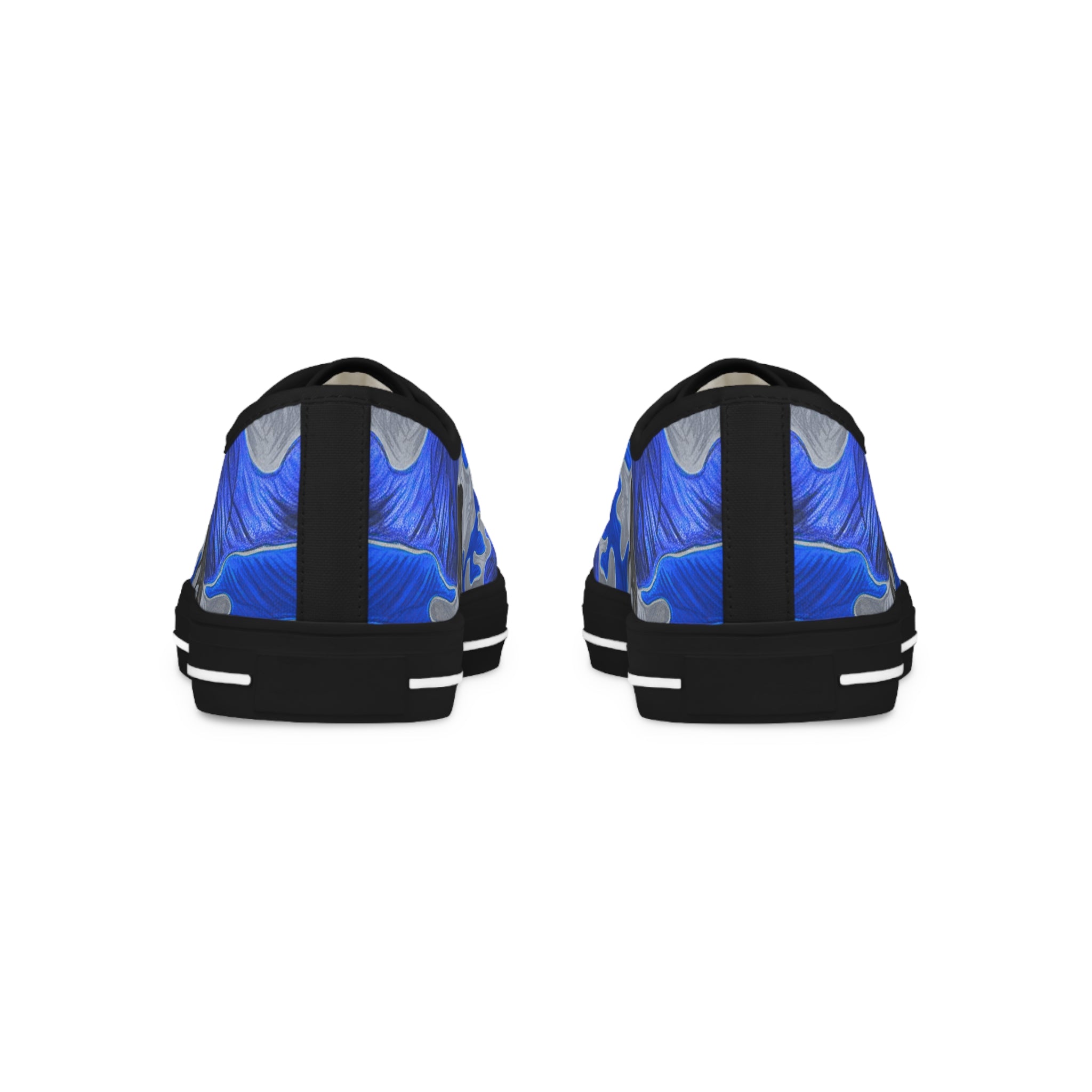 Stylish Men's Low Top Sneakers - Blue Camouflage Design