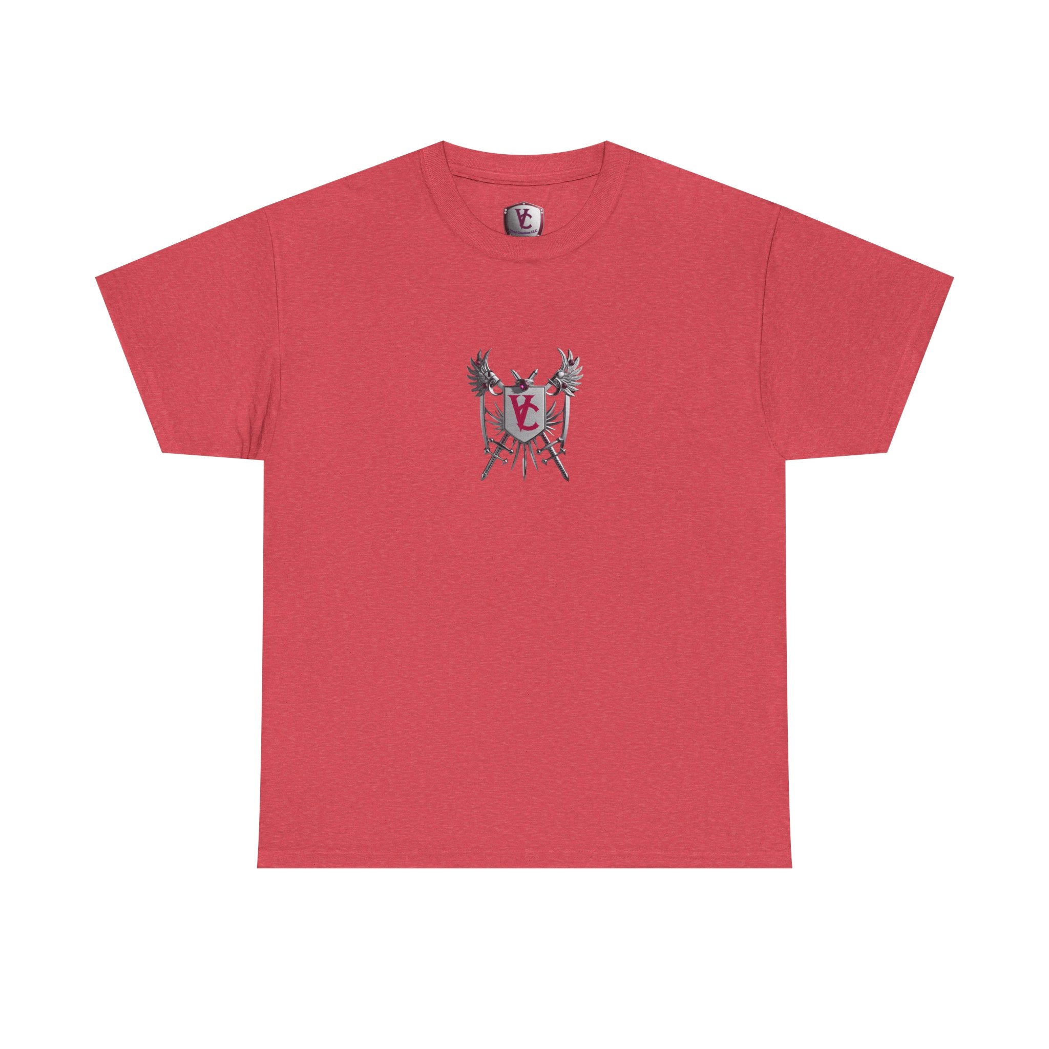 Unisex Heavy Cotton Tee with Shield Design - Bold Streetwear Style