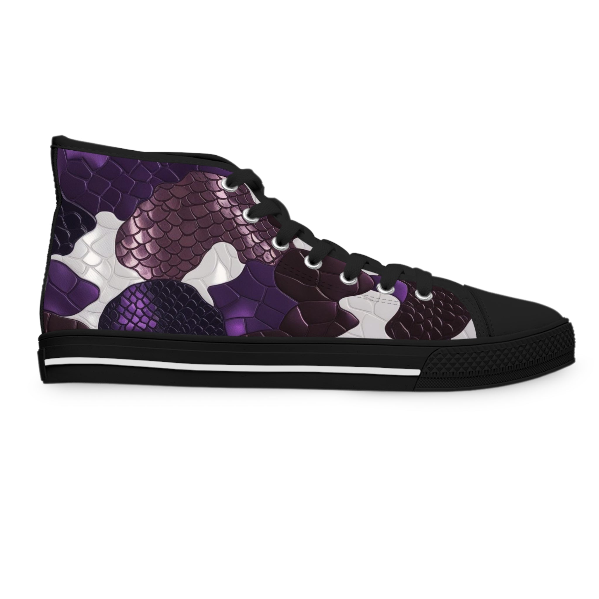 Women’s High Top Sneakers - Stylish Purple Dragon Design