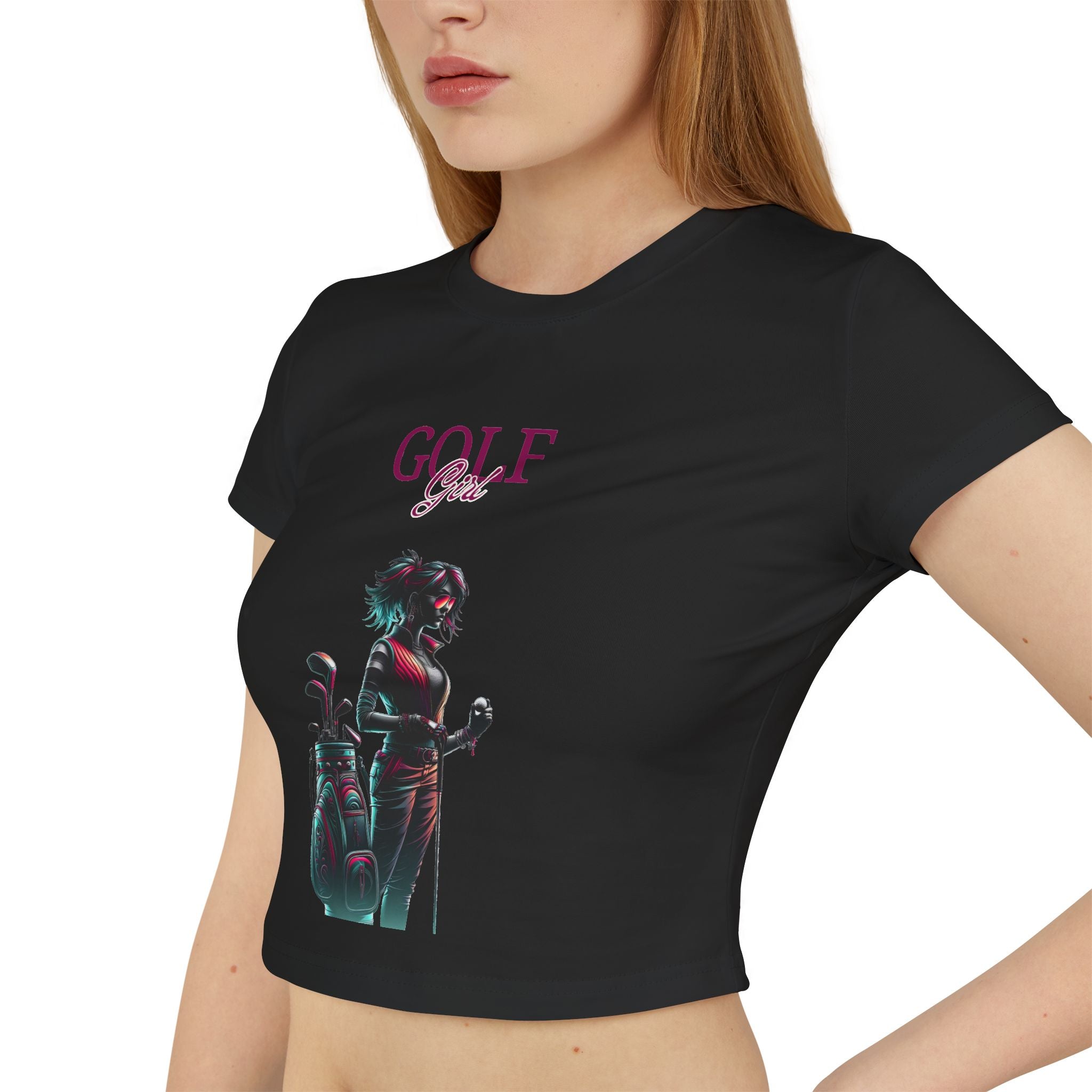 Golf Girl Women's Baby Tee - Stylish Golf-Themed Graphic T-Shirt