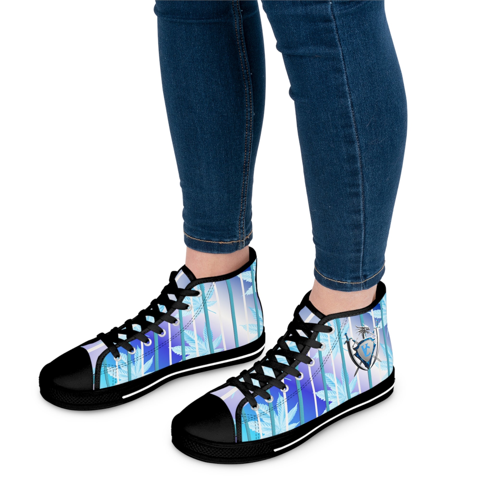 Stylish Women's High Top Sneakers with Feathers Design - Trendy Casual Footwear