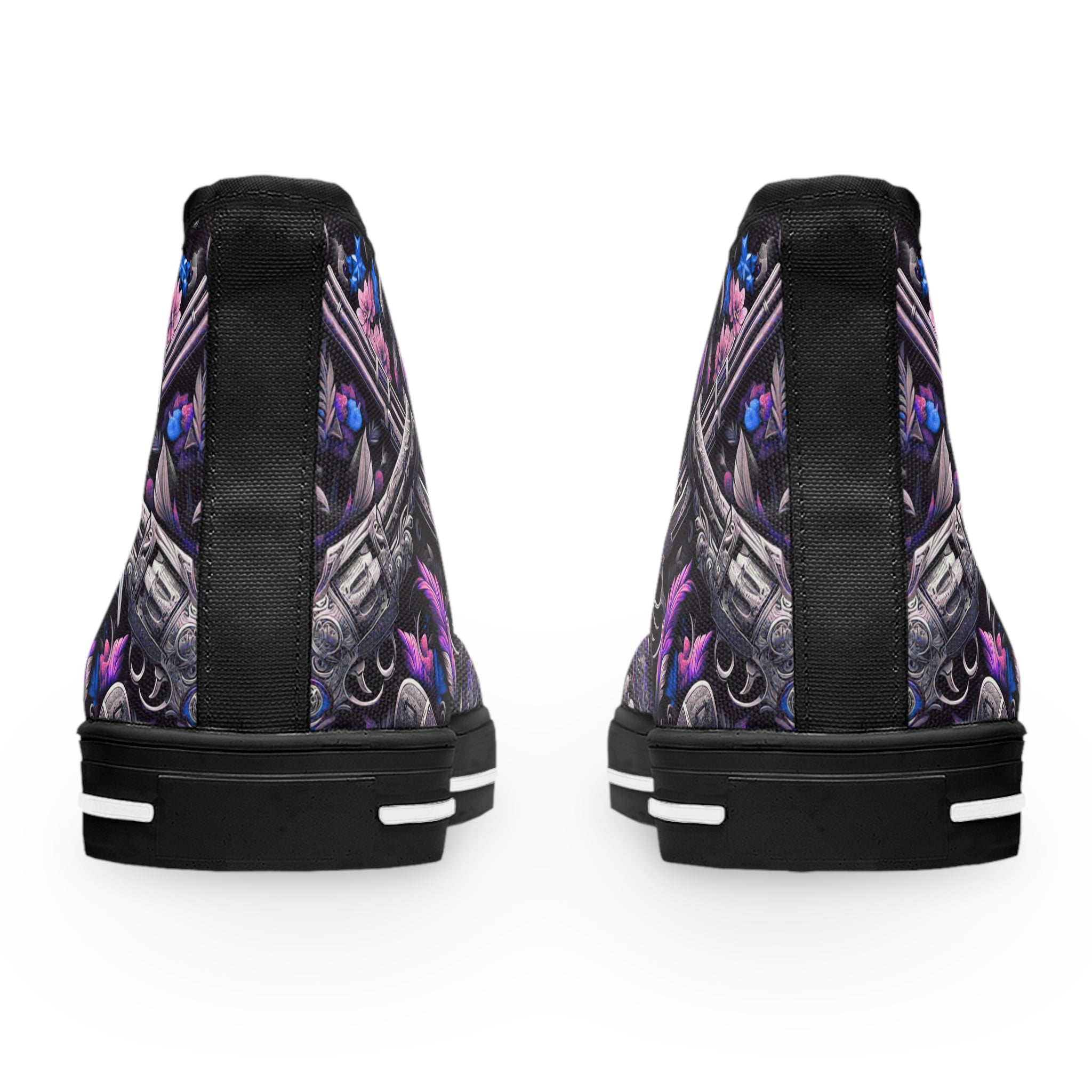Stylish Women's High Top Sneakers - Vibrant Abstract Design
