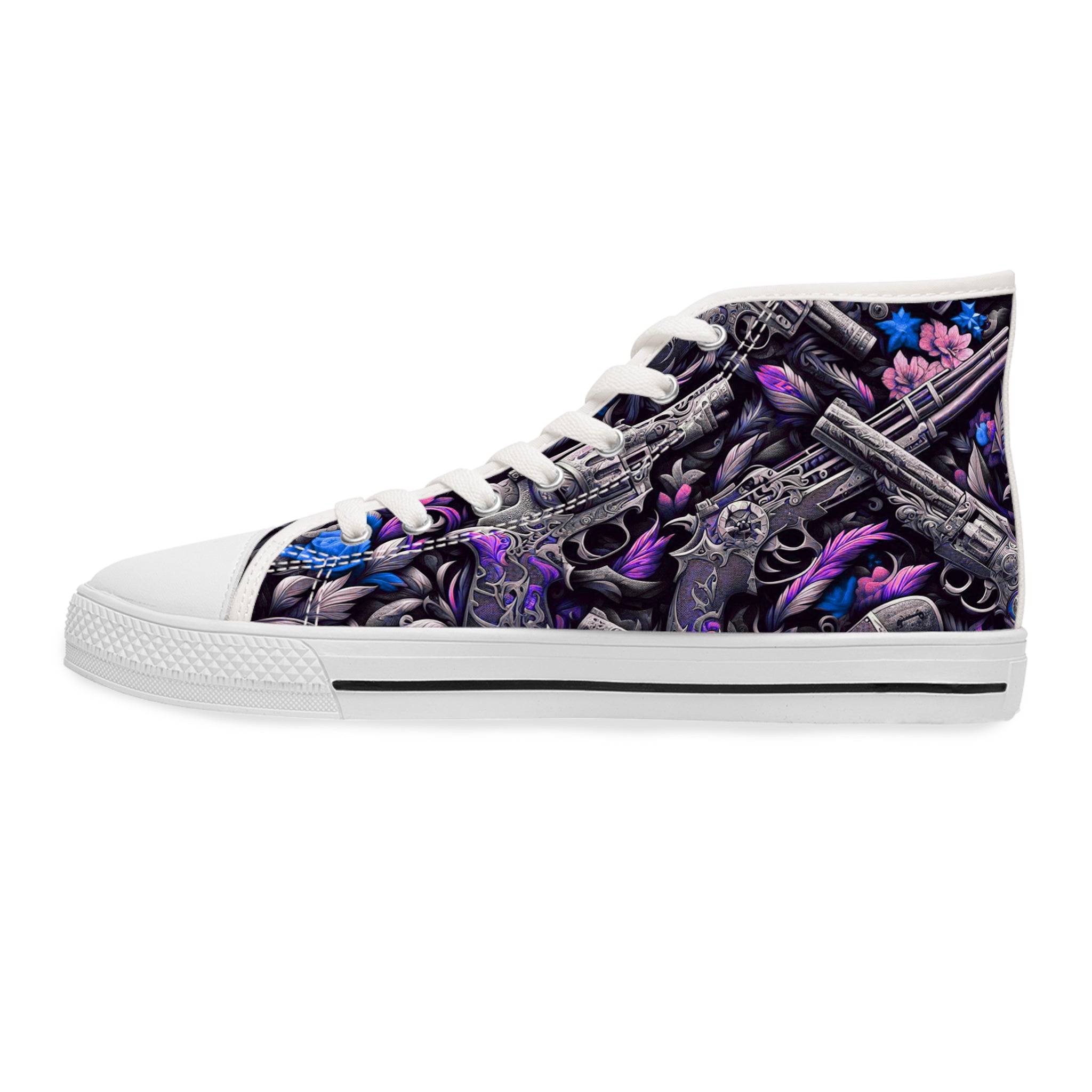 Stylish Women's High Top Sneakers - Vibrant Abstract Design