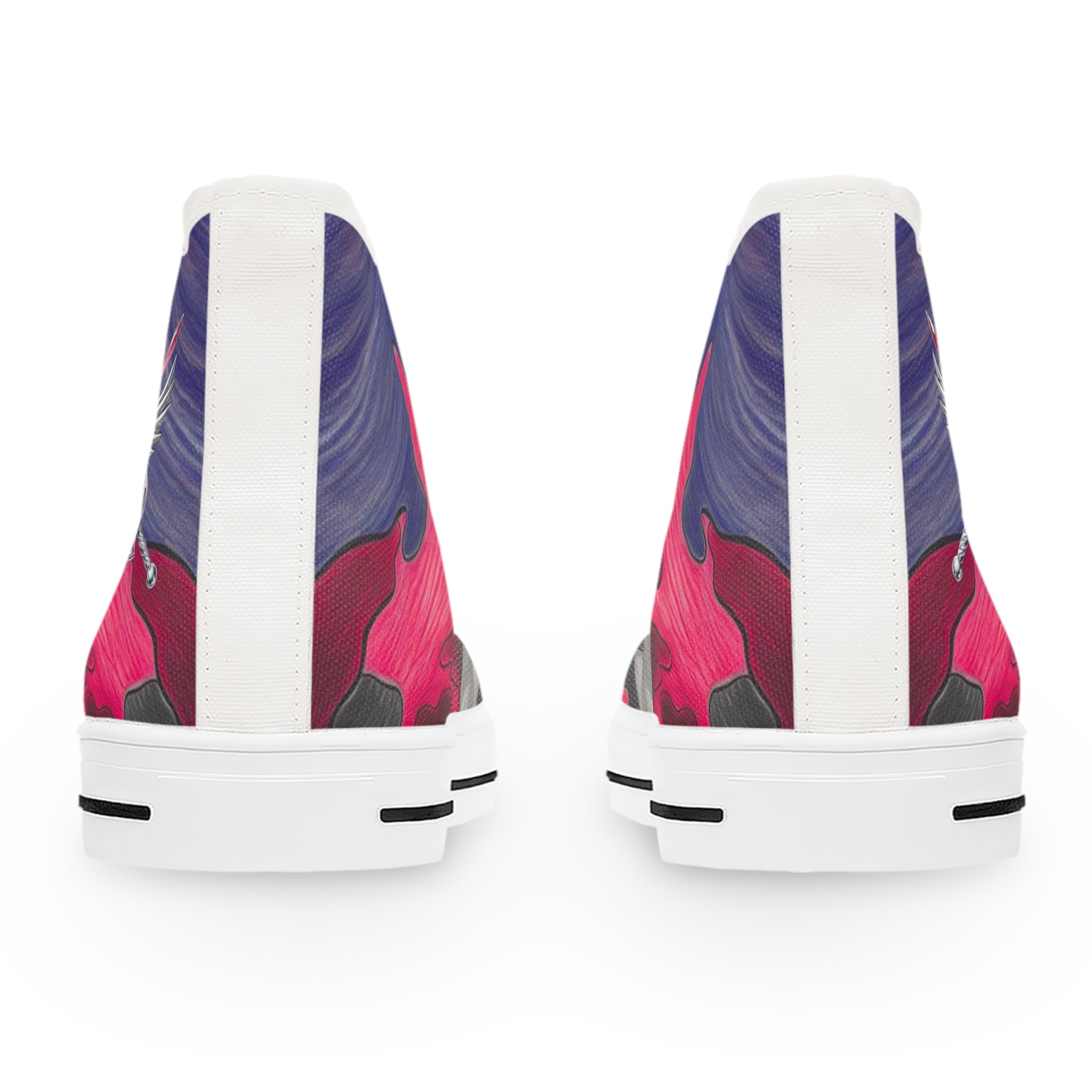 Trendy Women's High Top Sneakers - Colorful Camo Design