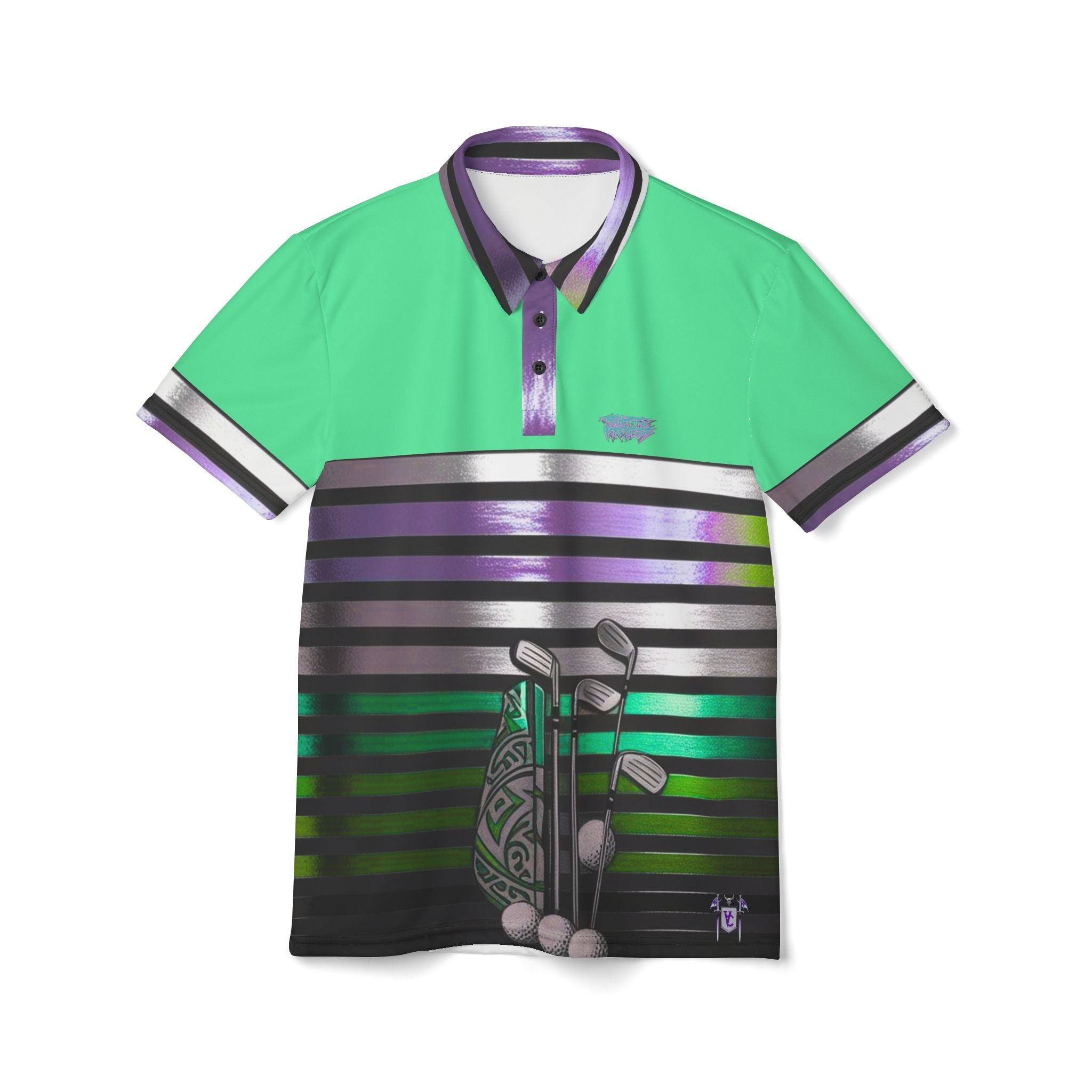 Stylish Golf Polo Shirt with Striped Design - Perfect for Sports and Casual Outings