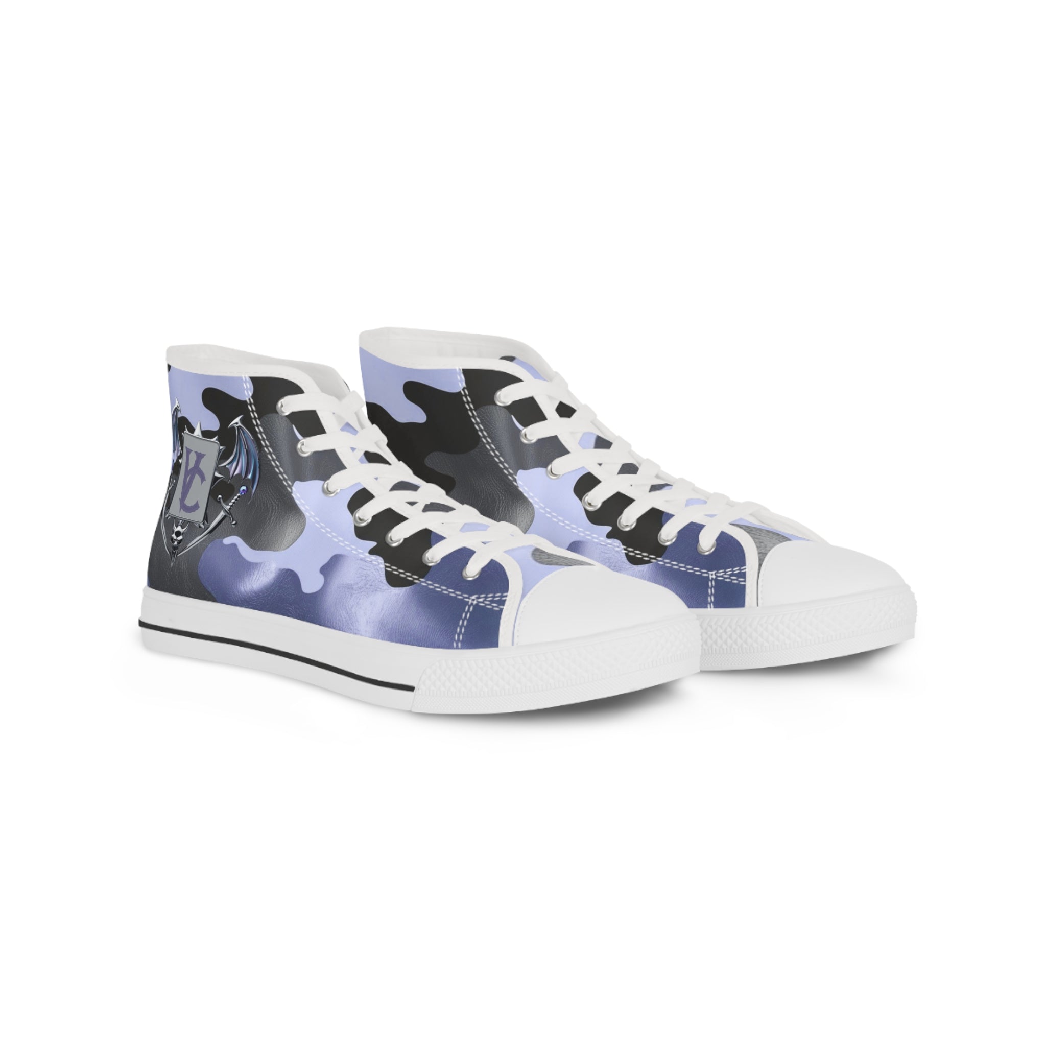 Men's High Top Sneakers - Cool Camo Design - Trendy Casual Footwear for Everyday Wear