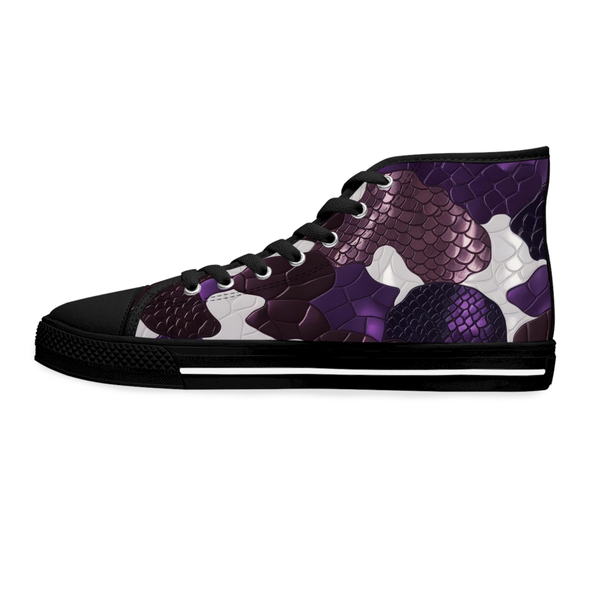 Women’s High Top Sneakers - Stylish Purple Dragon Design
