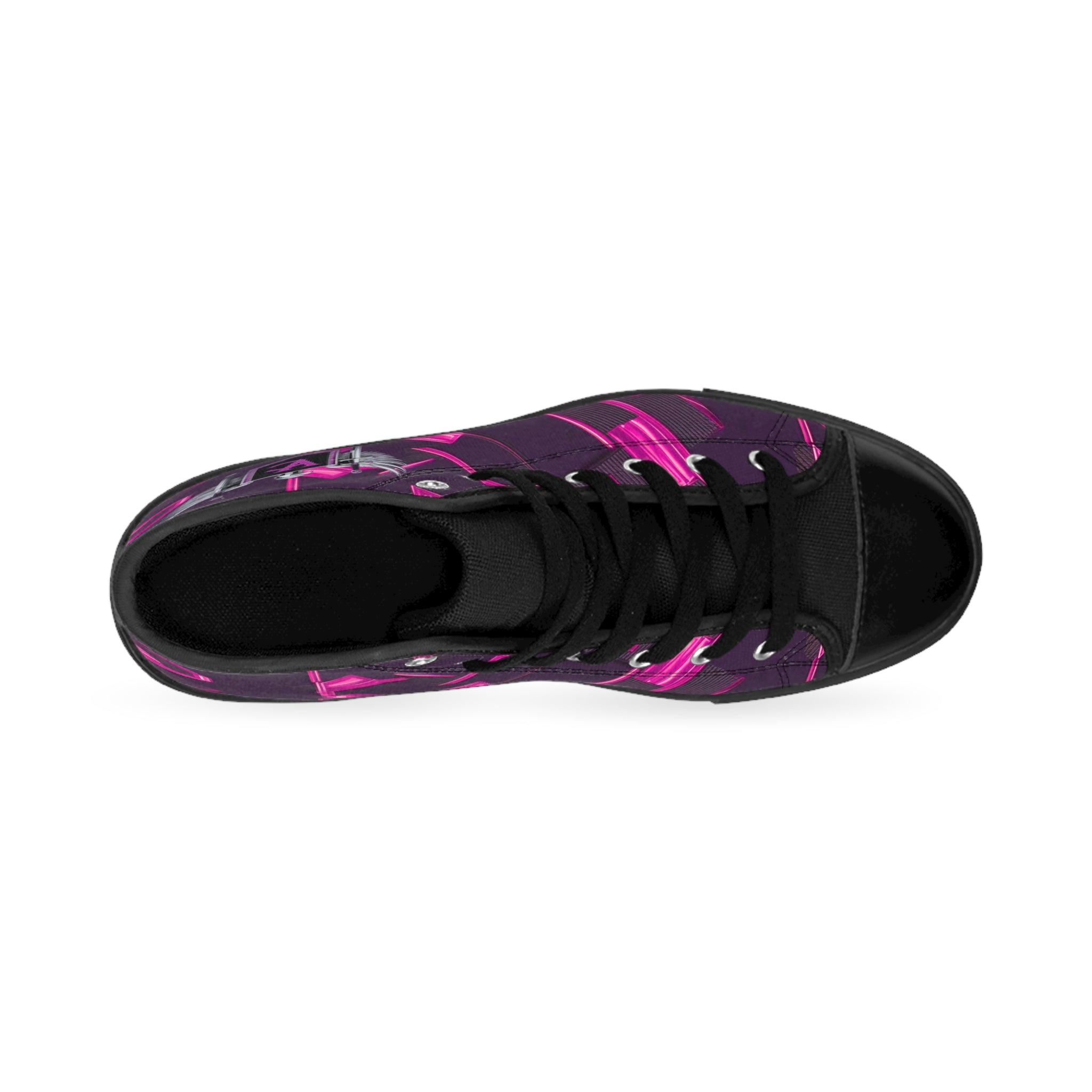 Stylish Women's High-Top Sneakers with Vibrant Pink Design