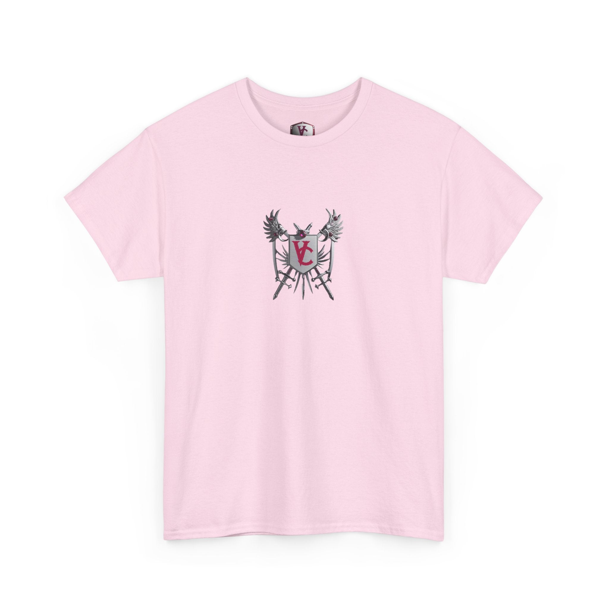 Unisex Heavy Cotton Tee with Shield Design - Bold Streetwear Style