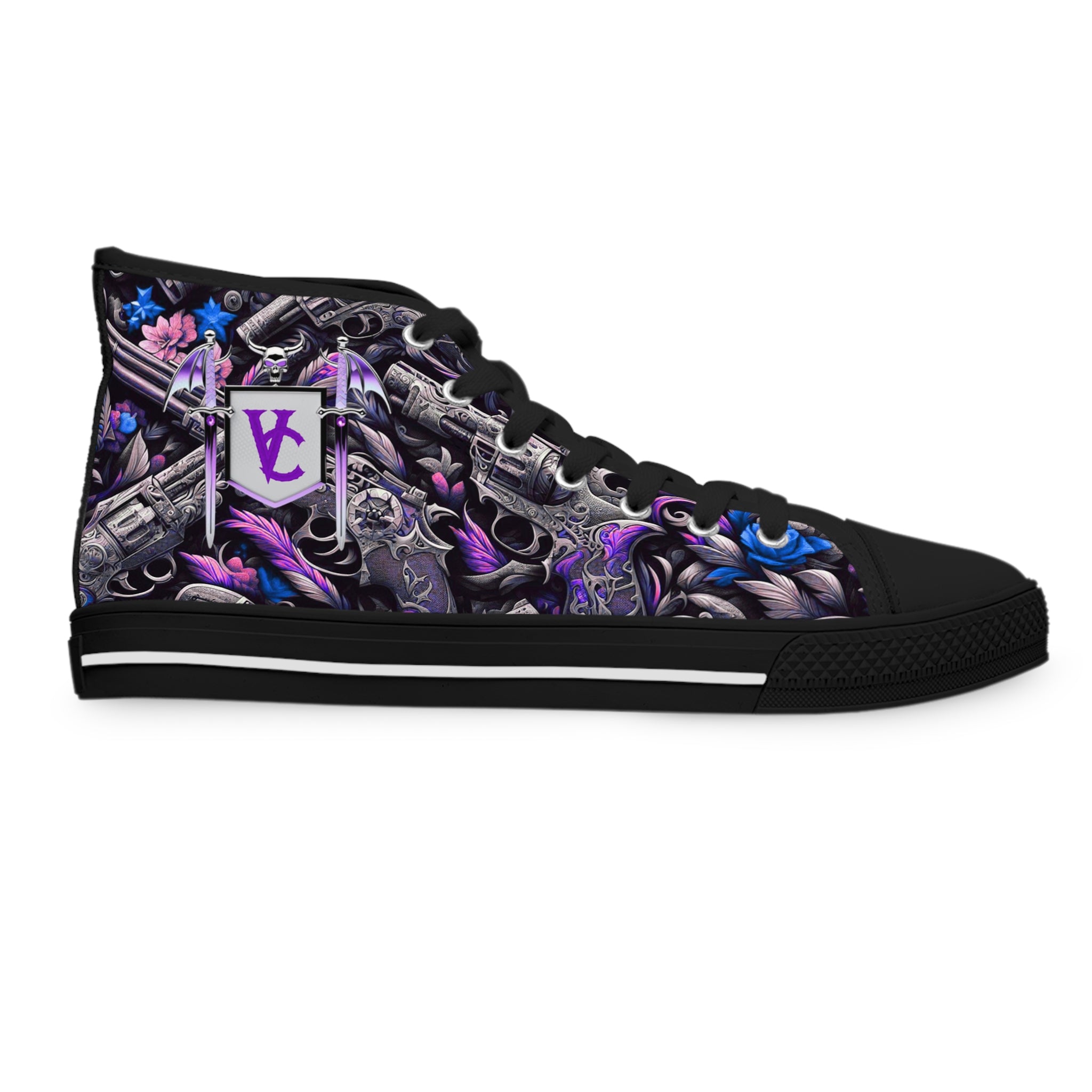 Stylish Women's High Top Sneakers - Vibrant Abstract Design