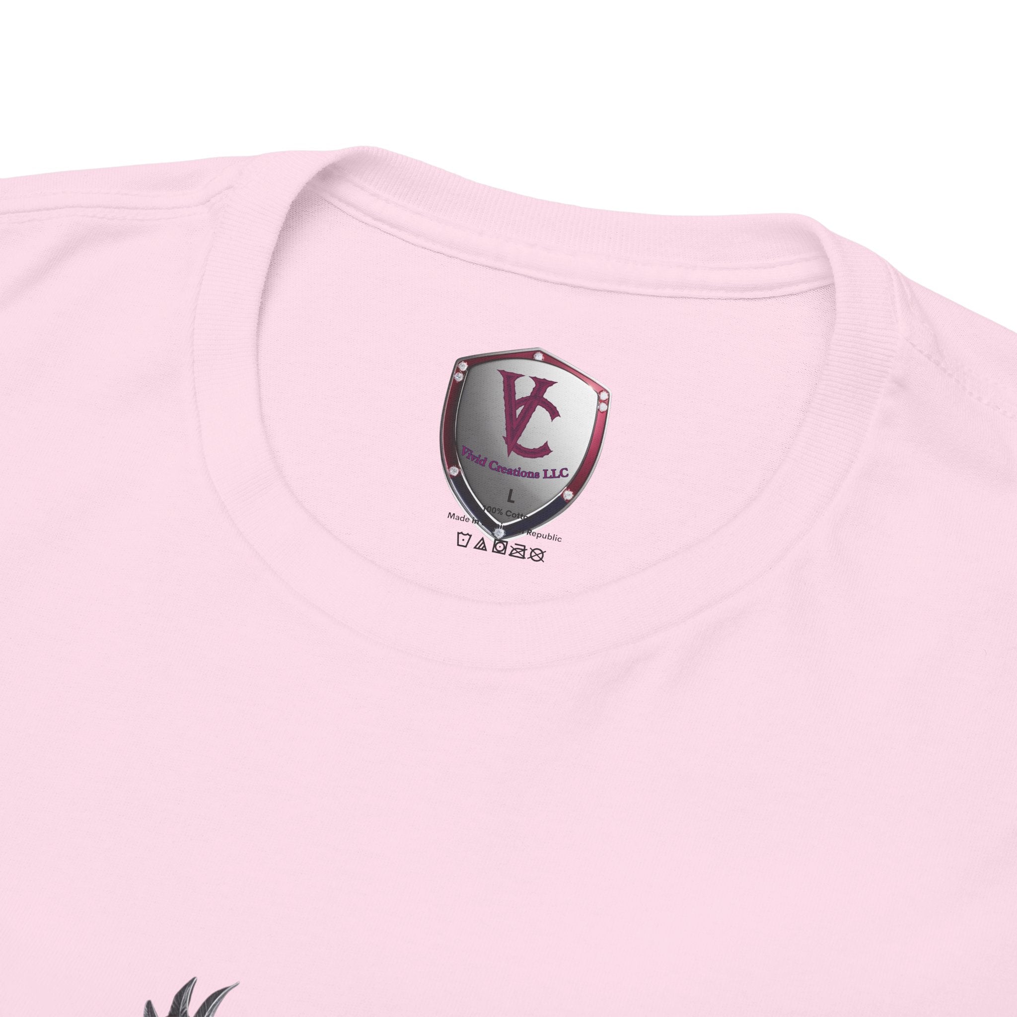 Unisex Heavy Cotton Tee with Shield Design - Bold Streetwear Style