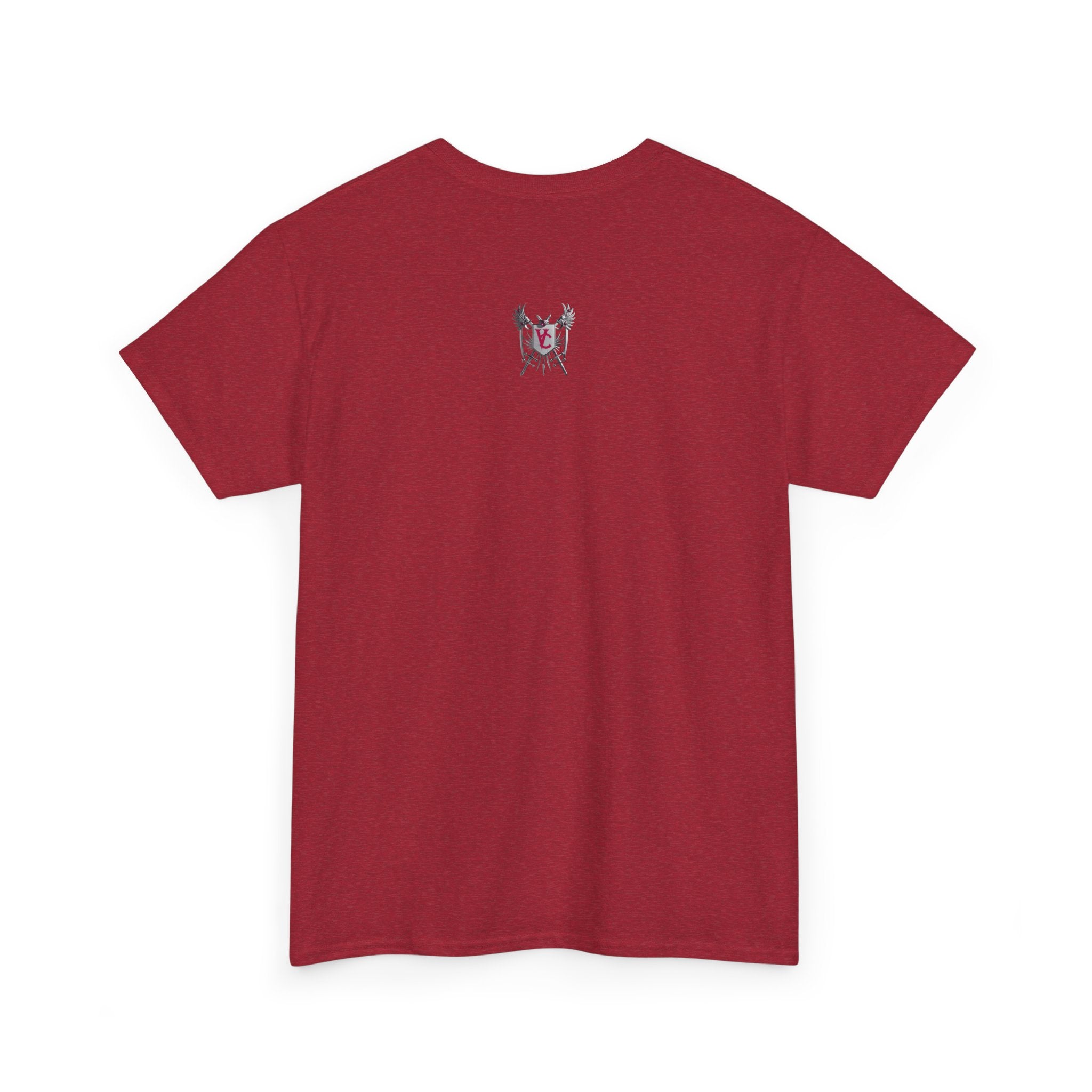 Unisex Heavy Cotton Tee with Shield Design - Bold Streetwear Style