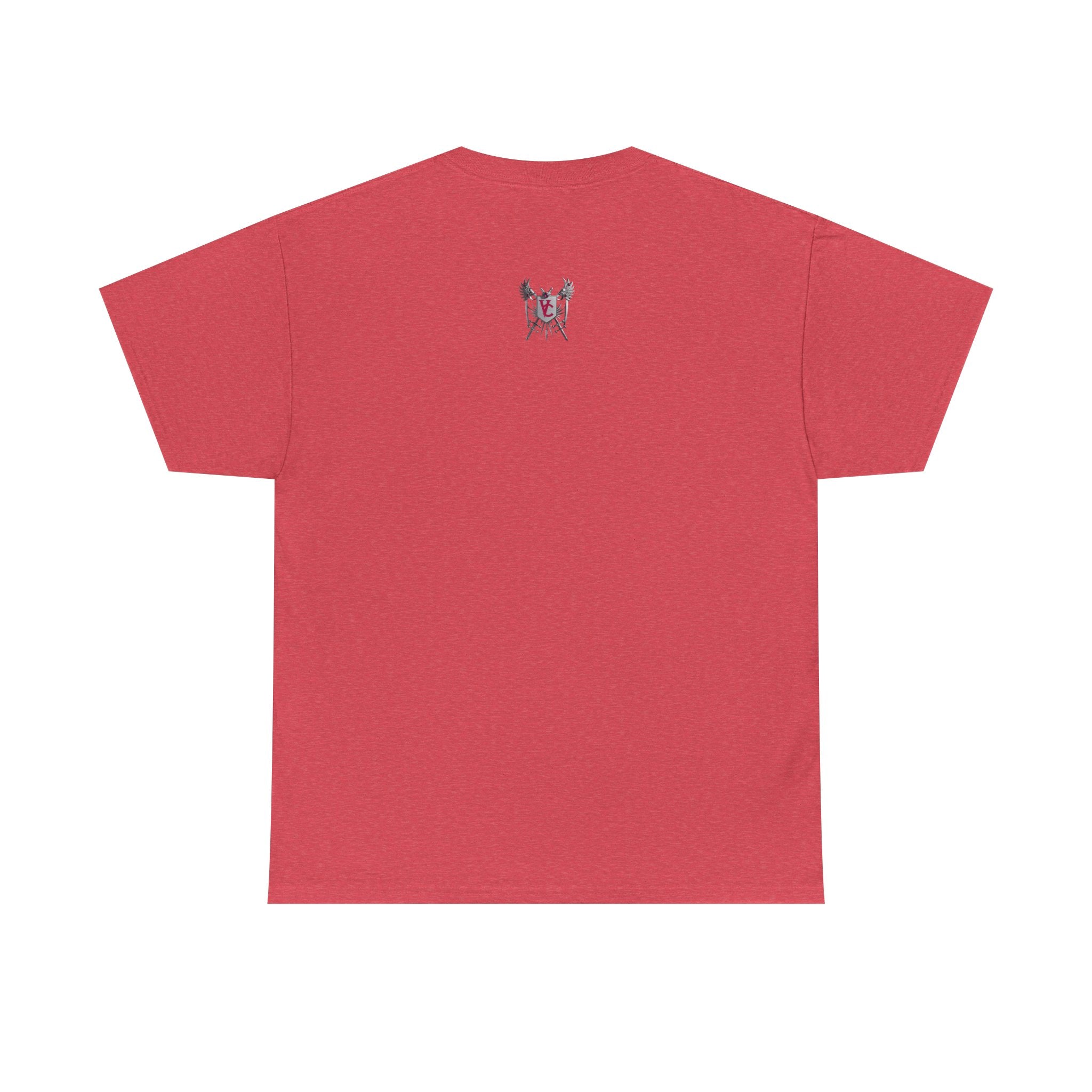 Unisex Heavy Cotton Tee with Shield Design - Bold Streetwear Style