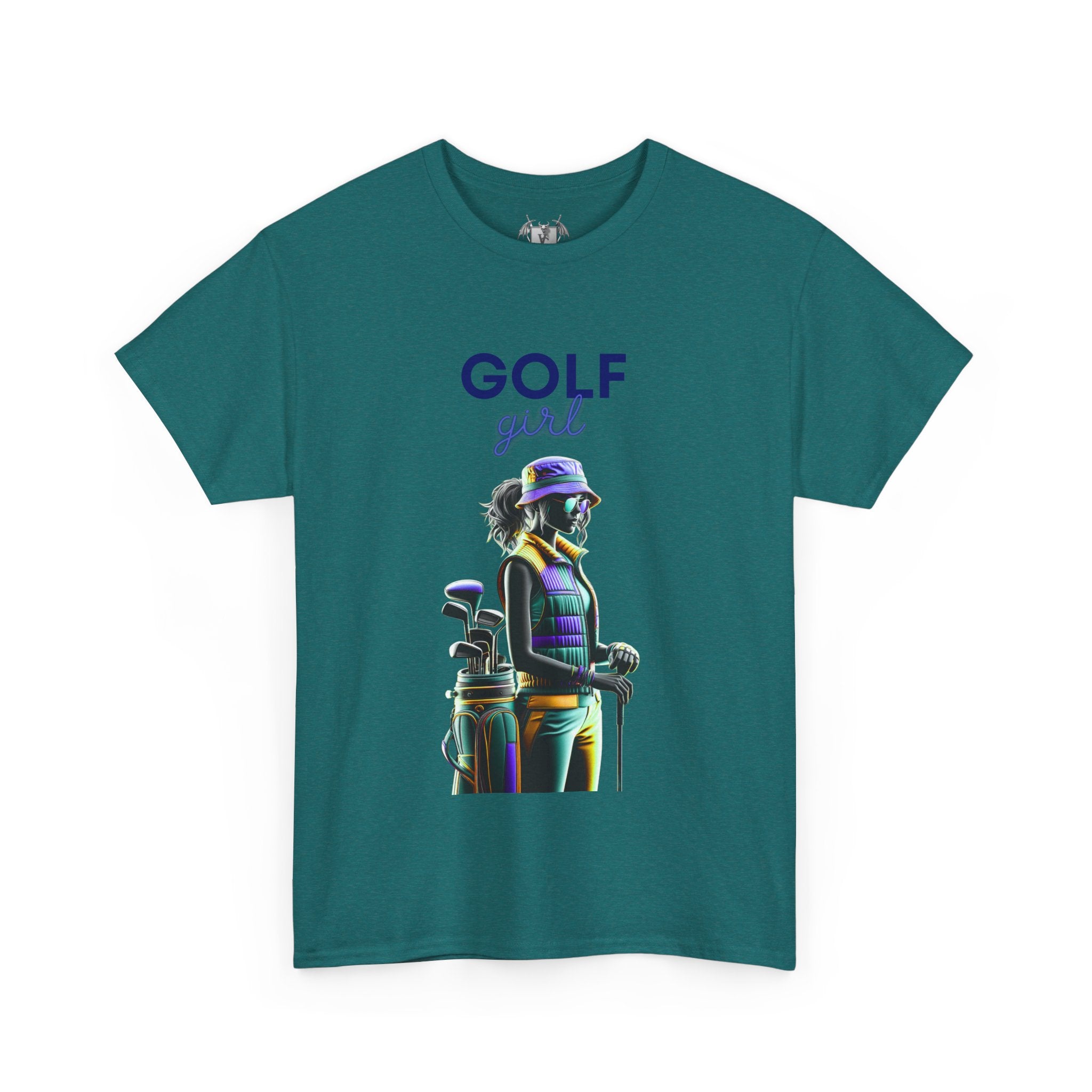 Golf Enthusiast Unisex Heavy Cotton Tee - Vibrant Golfer Design