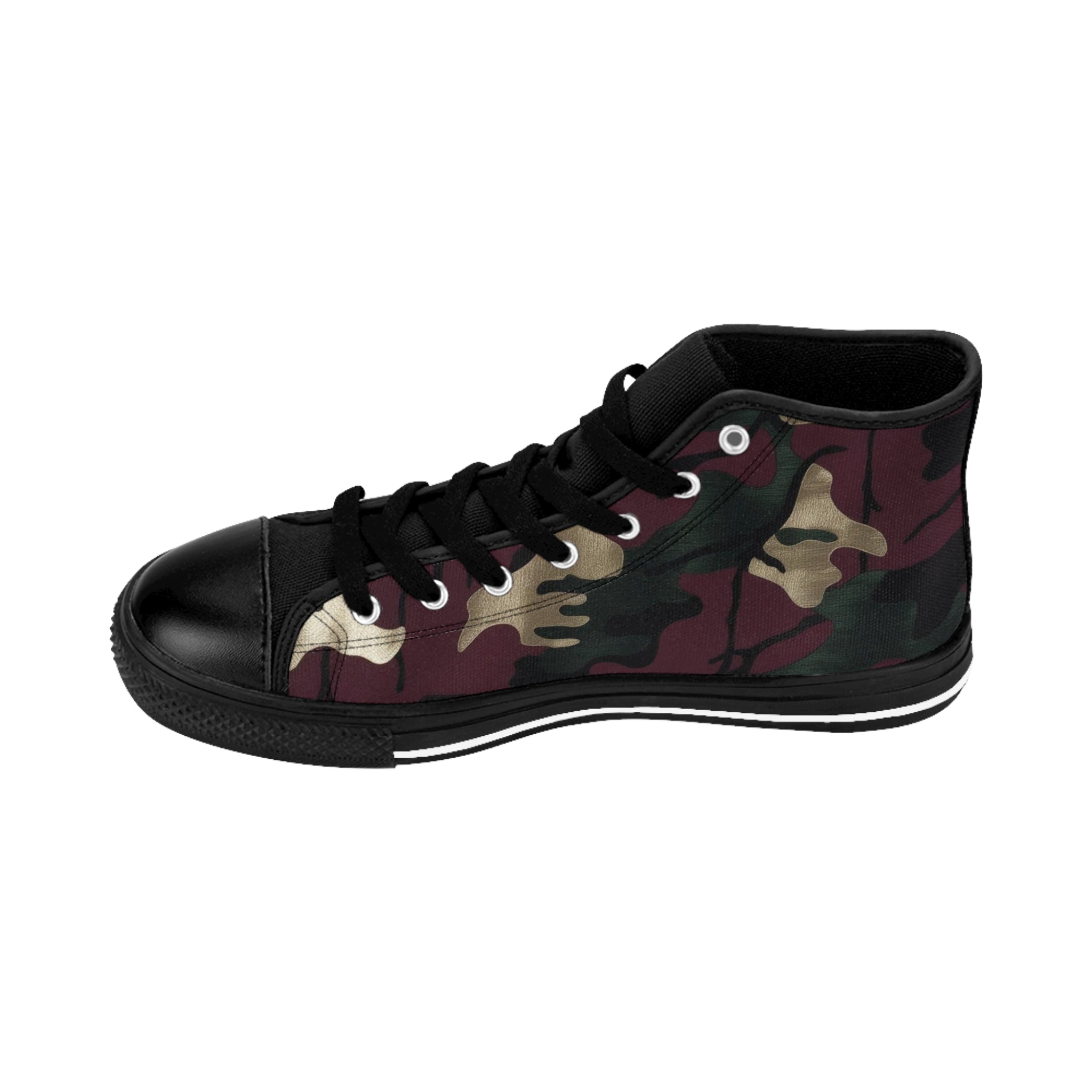 Camo High-Top Sneakers with Stylish Wings Design