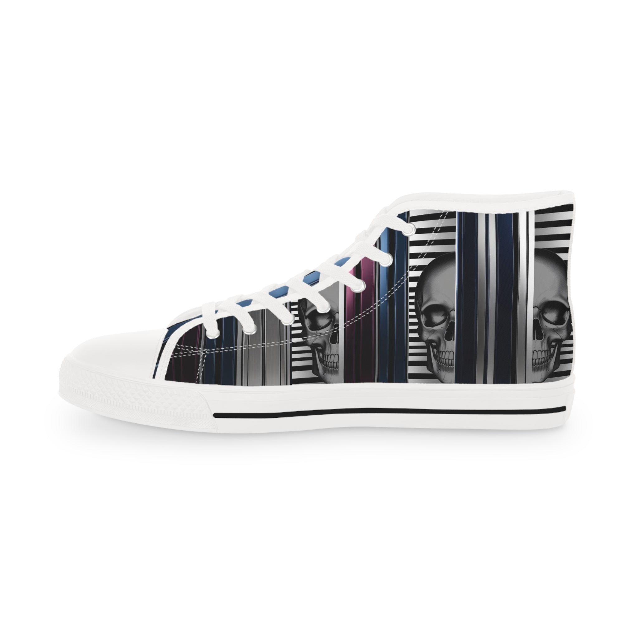 Men's High-Top Sneakers, Vivid Creations Designer Shoes Graphic Skull Design