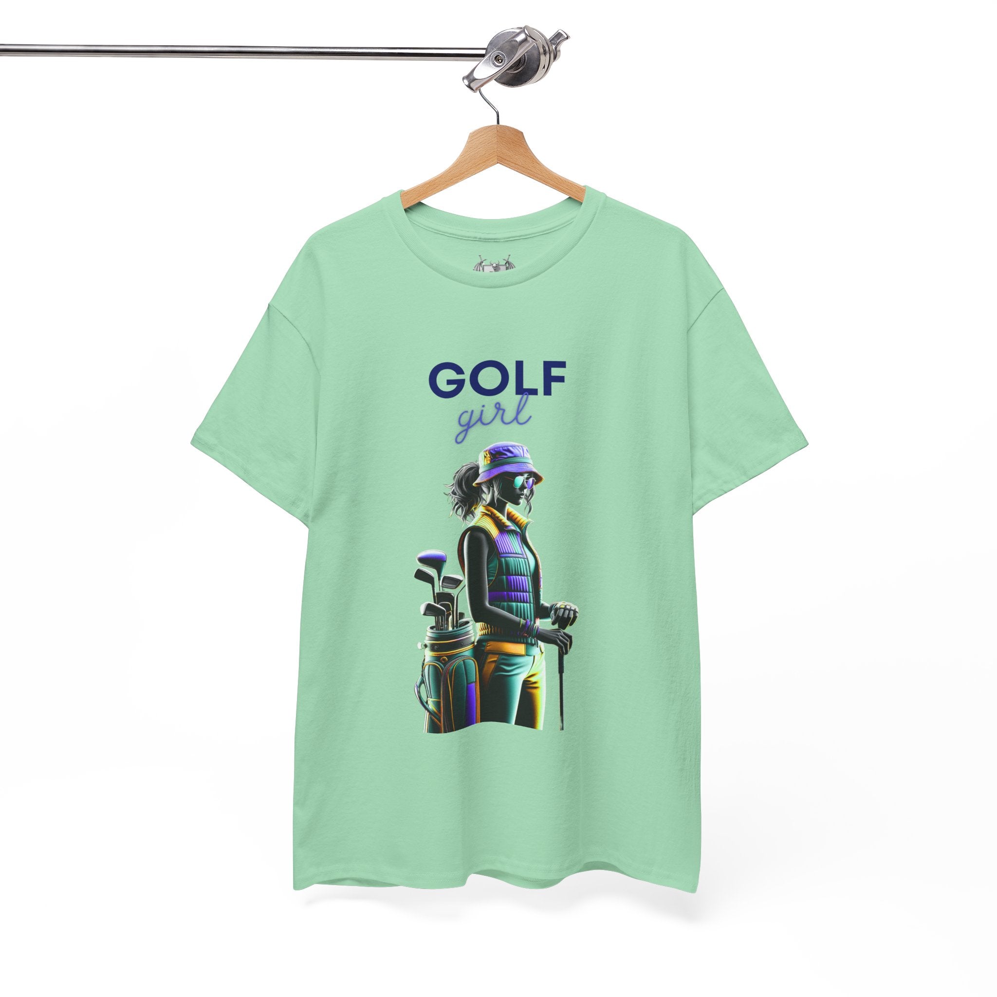 Golf Enthusiast Unisex Heavy Cotton Tee - Vibrant Golfer Design