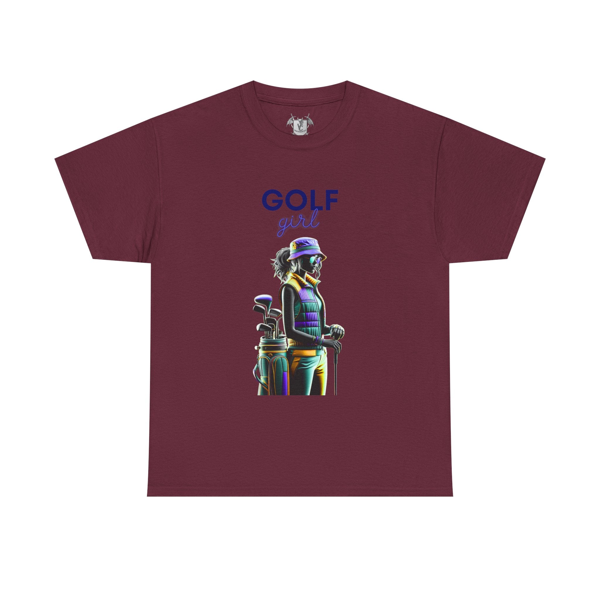 Golf Enthusiast Unisex Heavy Cotton Tee - Vibrant Golfer Design