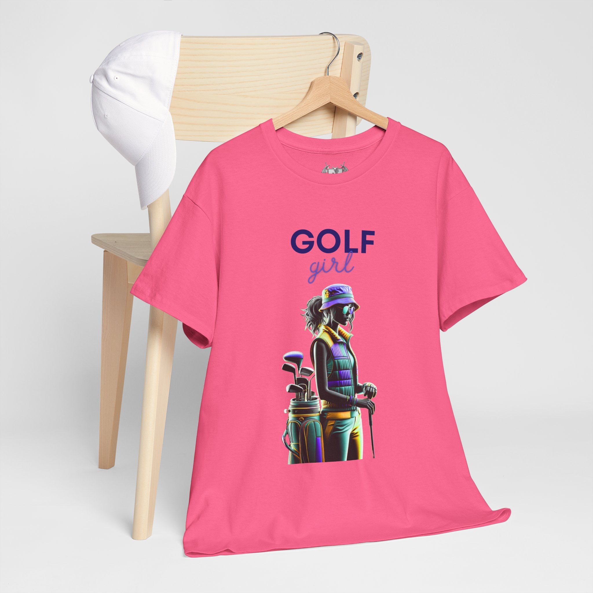 Golf Enthusiast Unisex Heavy Cotton Tee - Vibrant Golfer Design