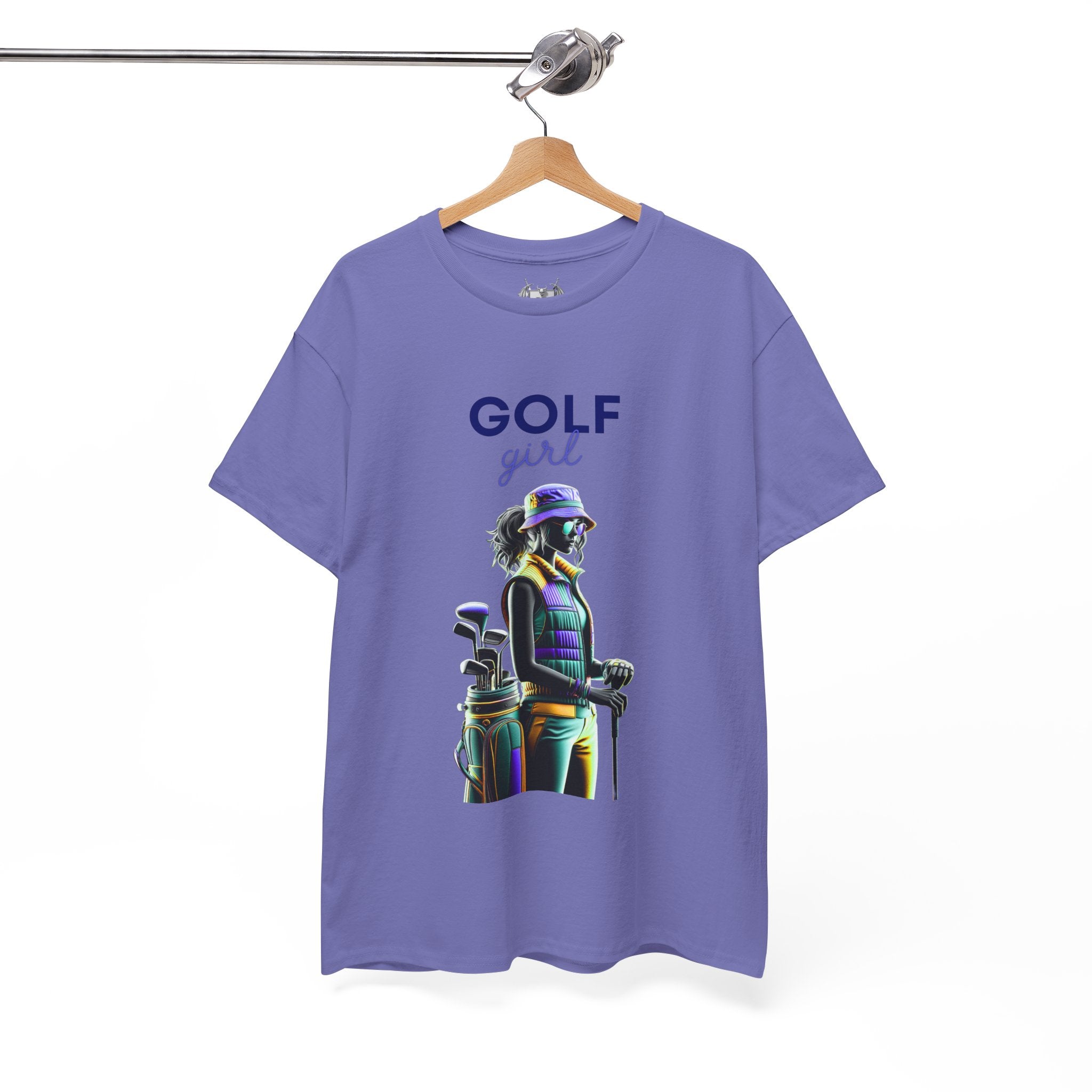 Golf Enthusiast Unisex Heavy Cotton Tee - Vibrant Golfer Design
