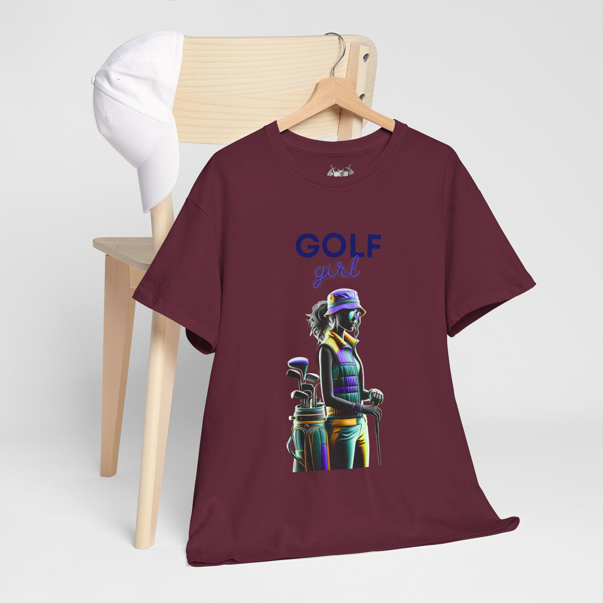 Golf Enthusiast Unisex Heavy Cotton Tee - Vibrant Golfer Design