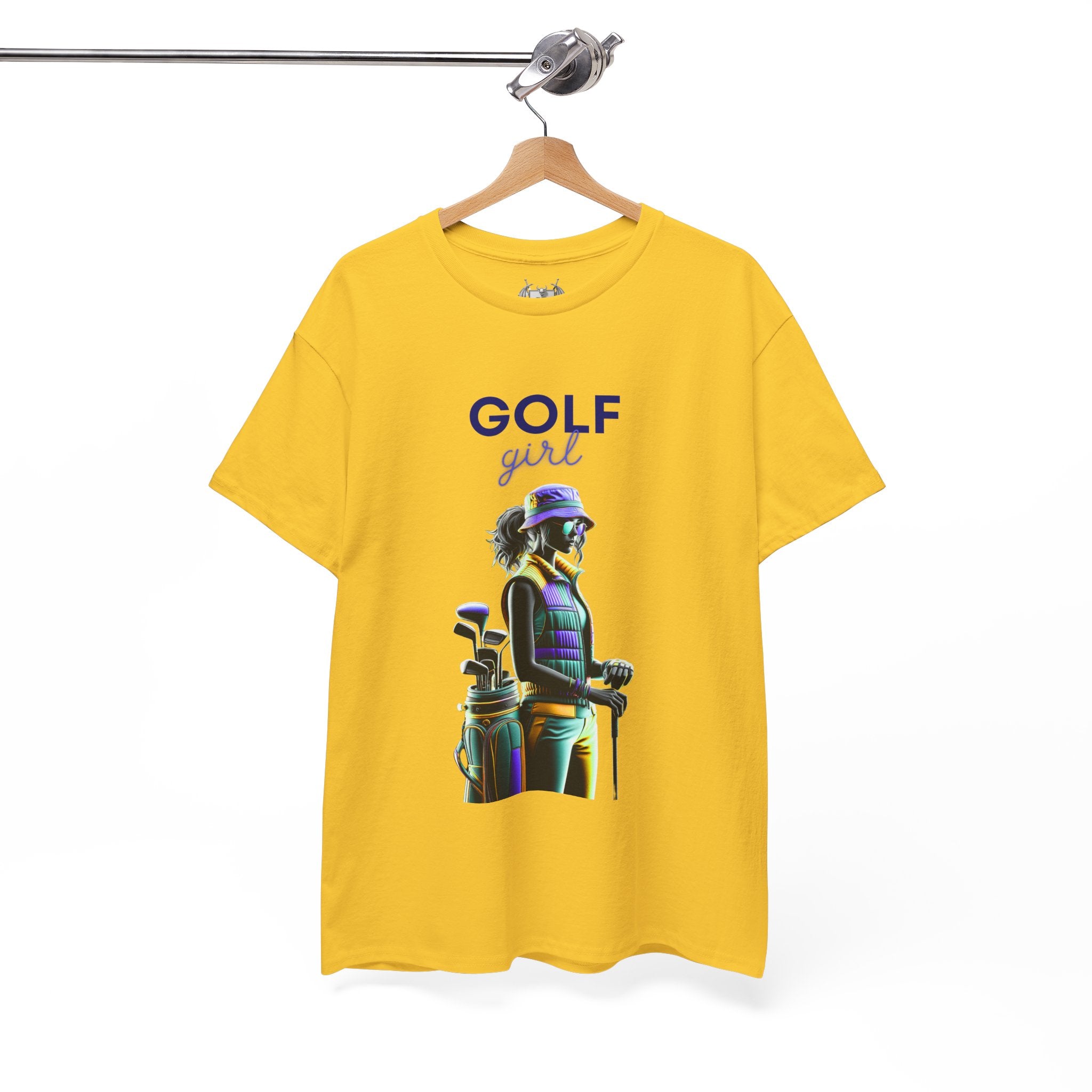 Golf Enthusiast Unisex Heavy Cotton Tee - Vibrant Golfer Design