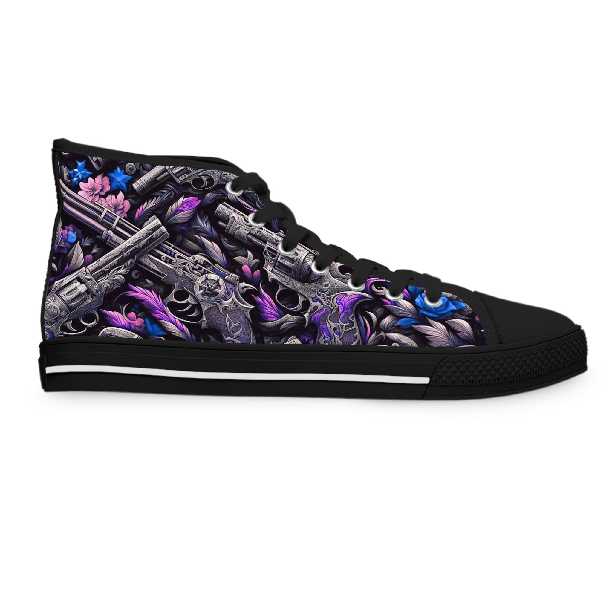 Stylish Women's High Top Sneakers - Vibrant Abstract Design
