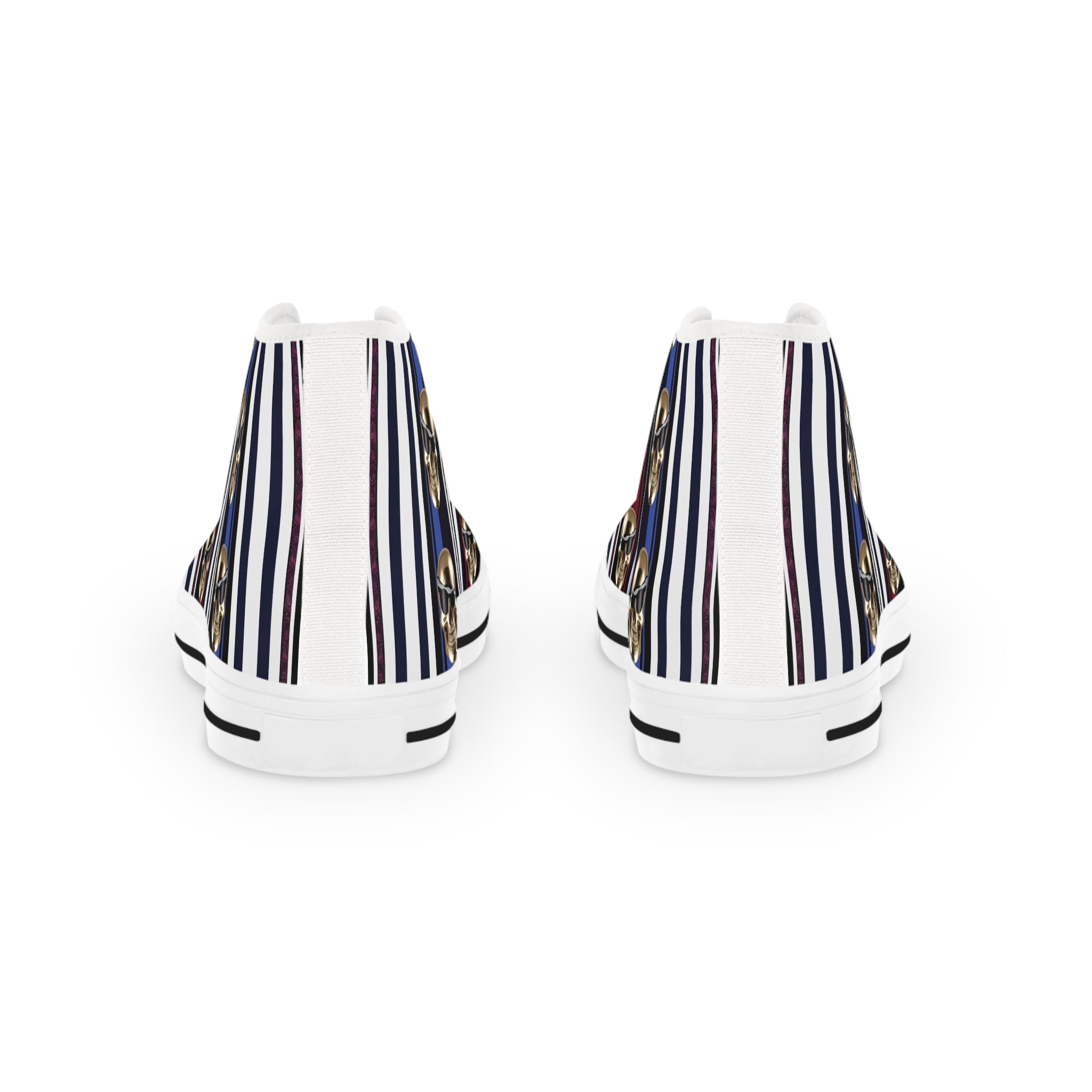 Men's High-Top Sneakers, Vivid Creations Designer Shoes Graphic Skull Design
