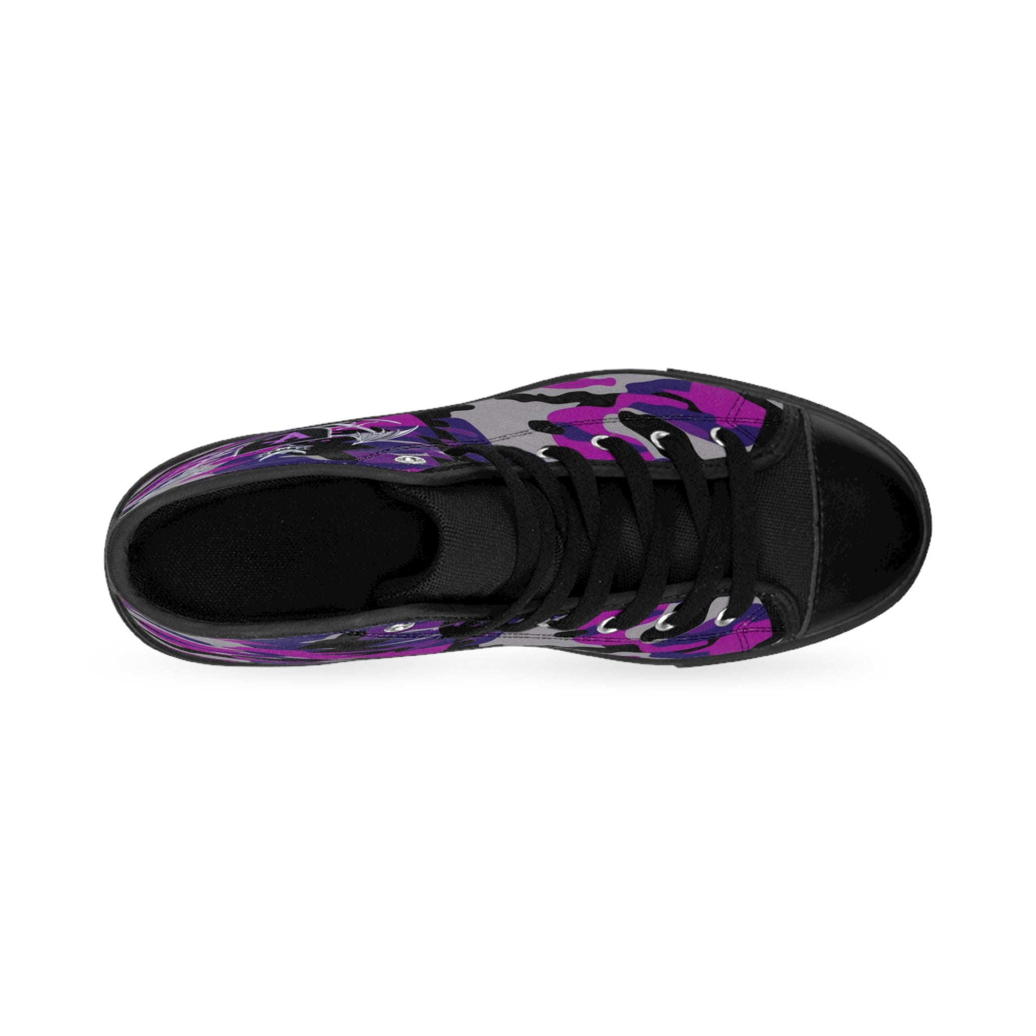 Stylish Women's Classic Camo Sneakers with Purple Accents