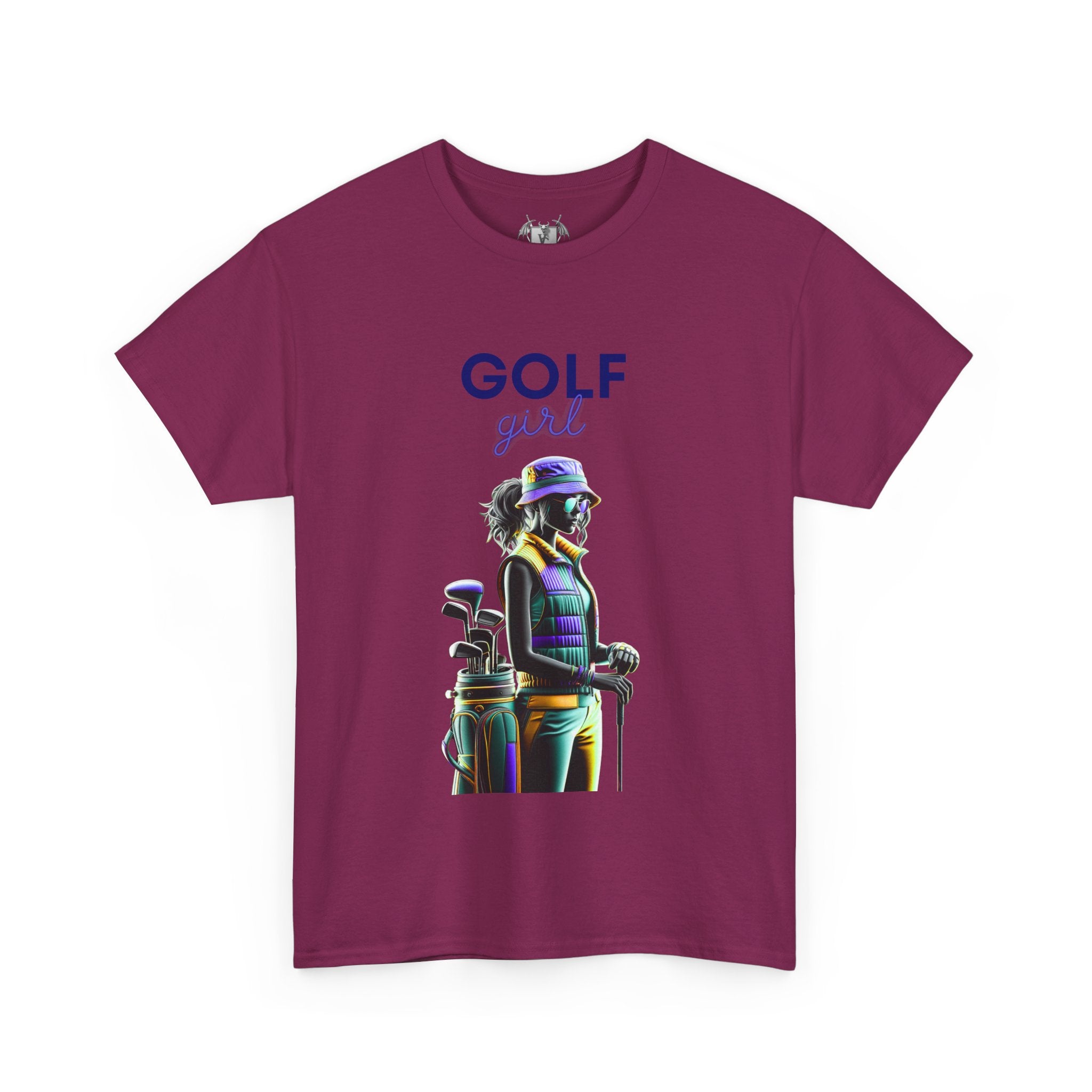 Golf Enthusiast Unisex Heavy Cotton Tee - Vibrant Golfer Design