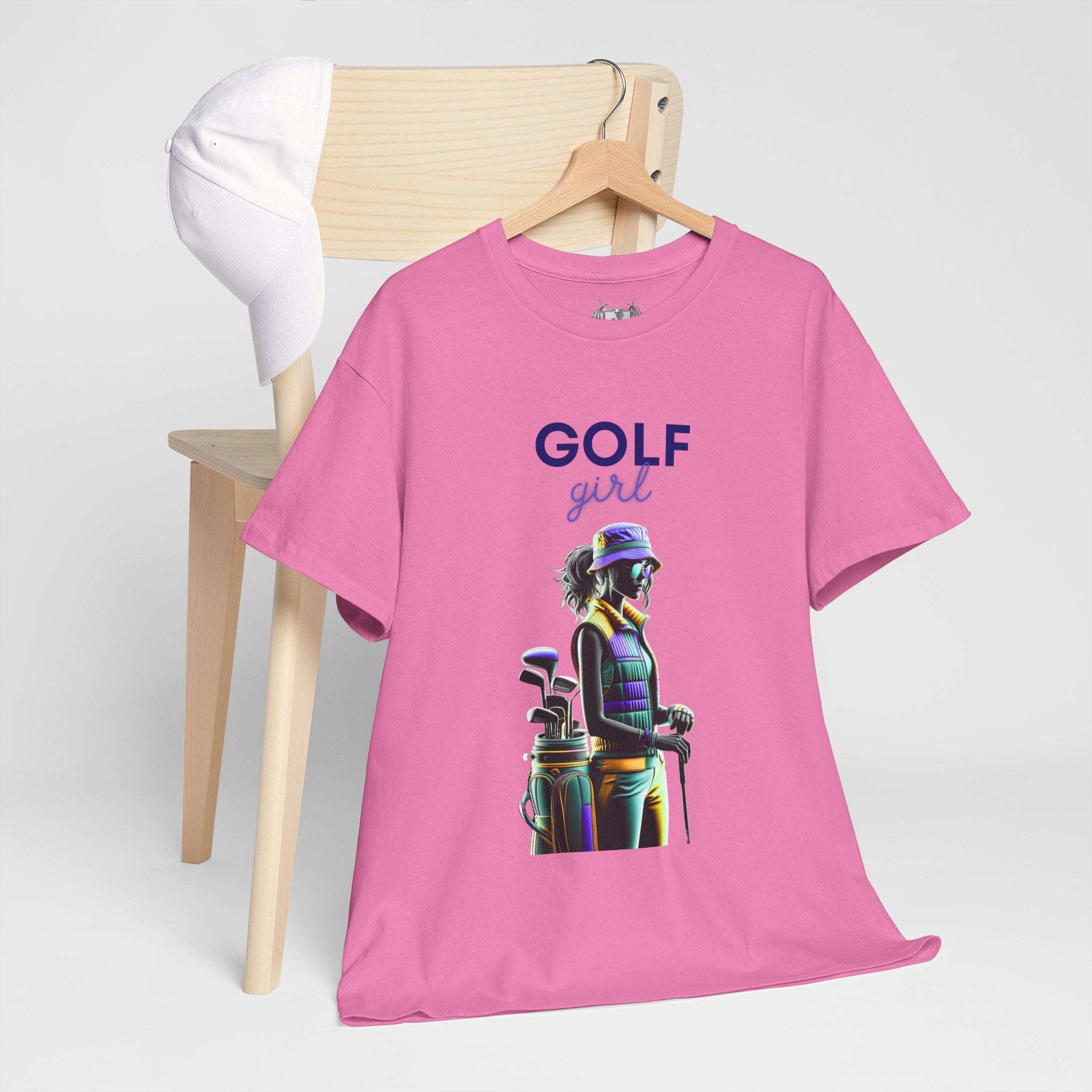 Golf Enthusiast Unisex Heavy Cotton Tee - Vibrant Golfer Design