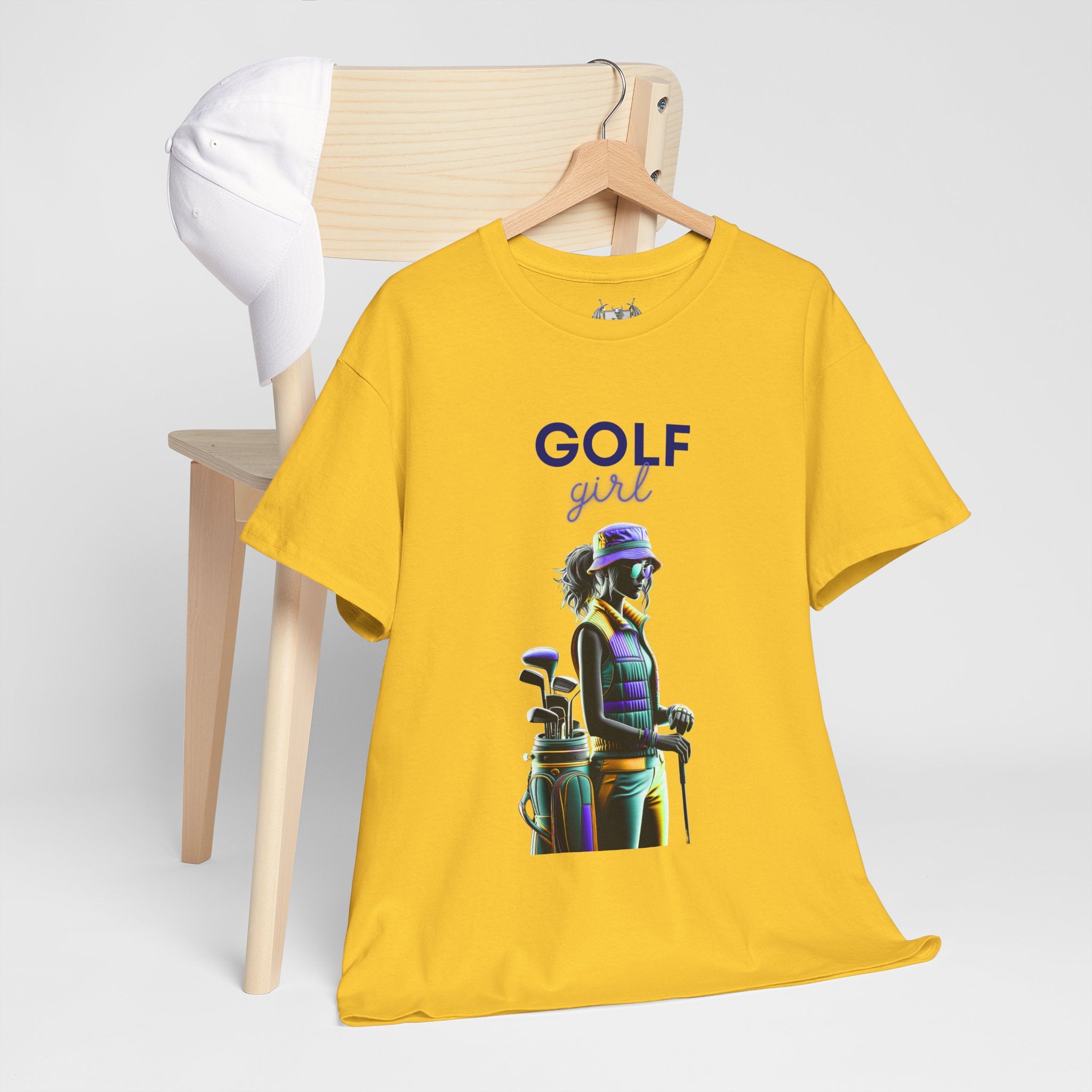 Golf Enthusiast Unisex Heavy Cotton Tee - Vibrant Golfer Design