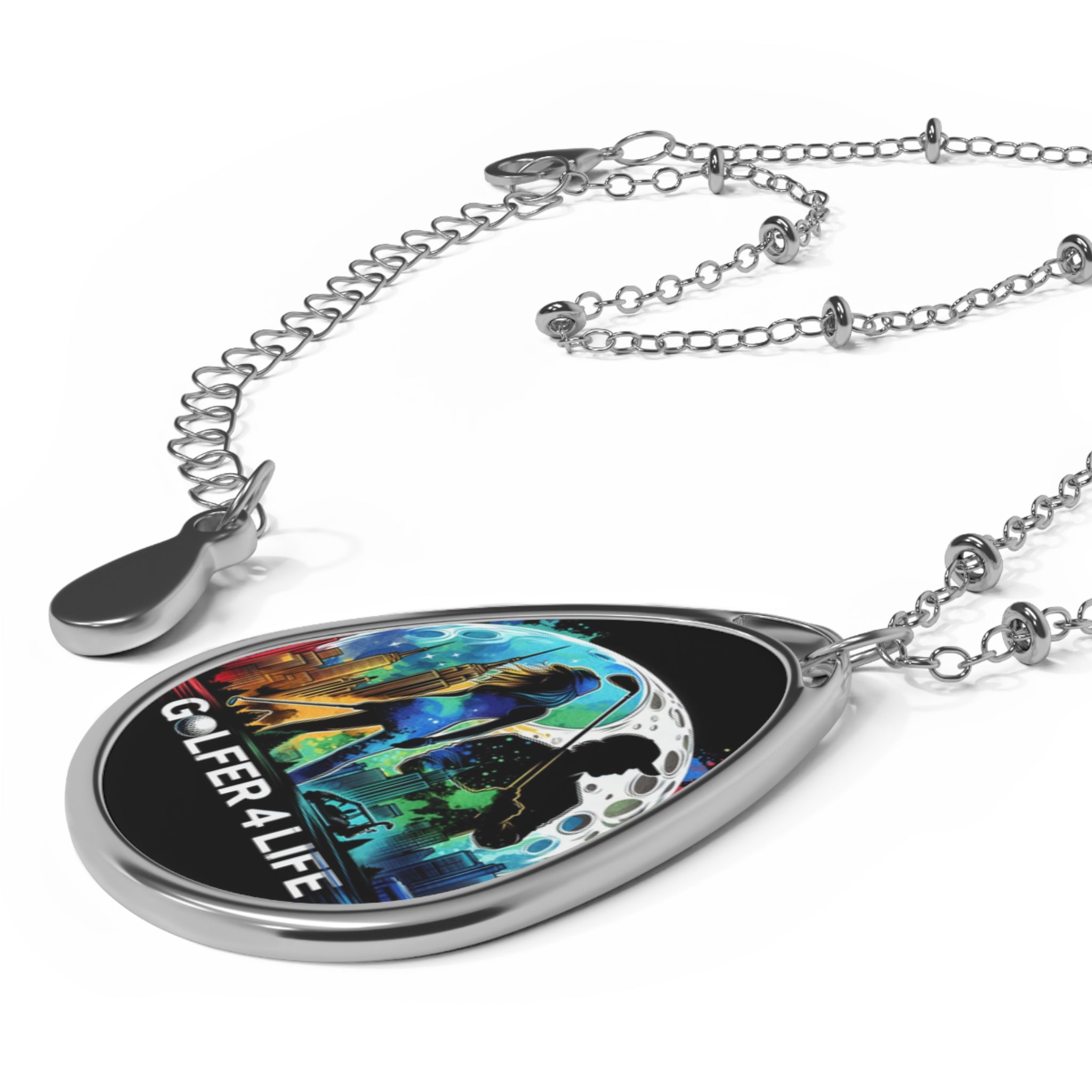 Golfer 4 Life Oval Necklace - Perfect Gift for Golf Lovers