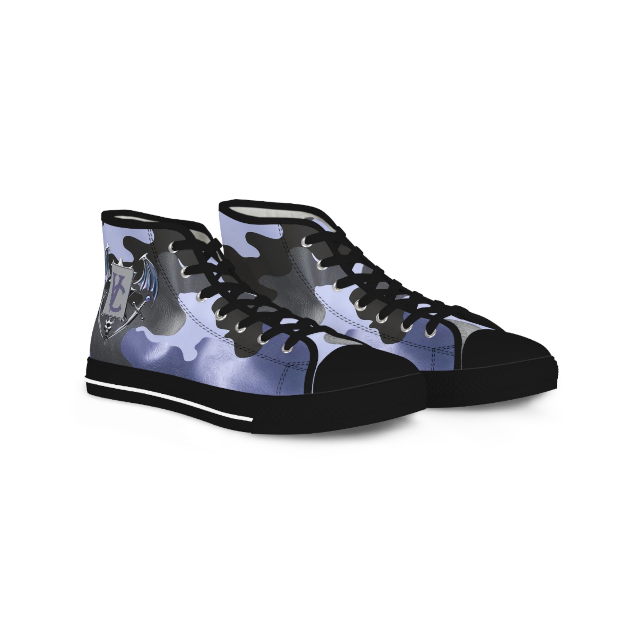 Men's High Top Sneakers - Cool Camo Design - Trendy Casual Footwear for Everyday Wear