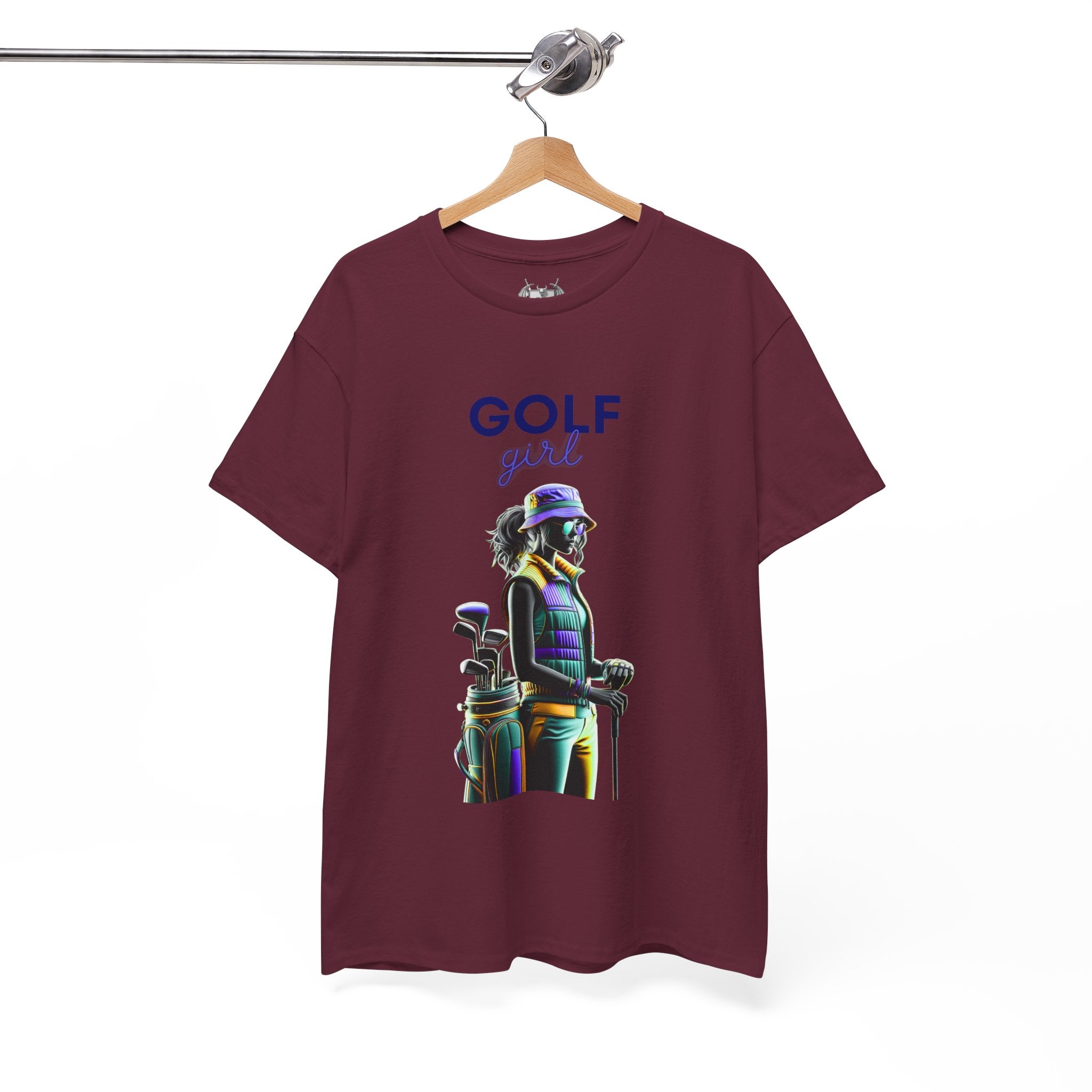 Golf Enthusiast Unisex Heavy Cotton Tee - Vibrant Golfer Design