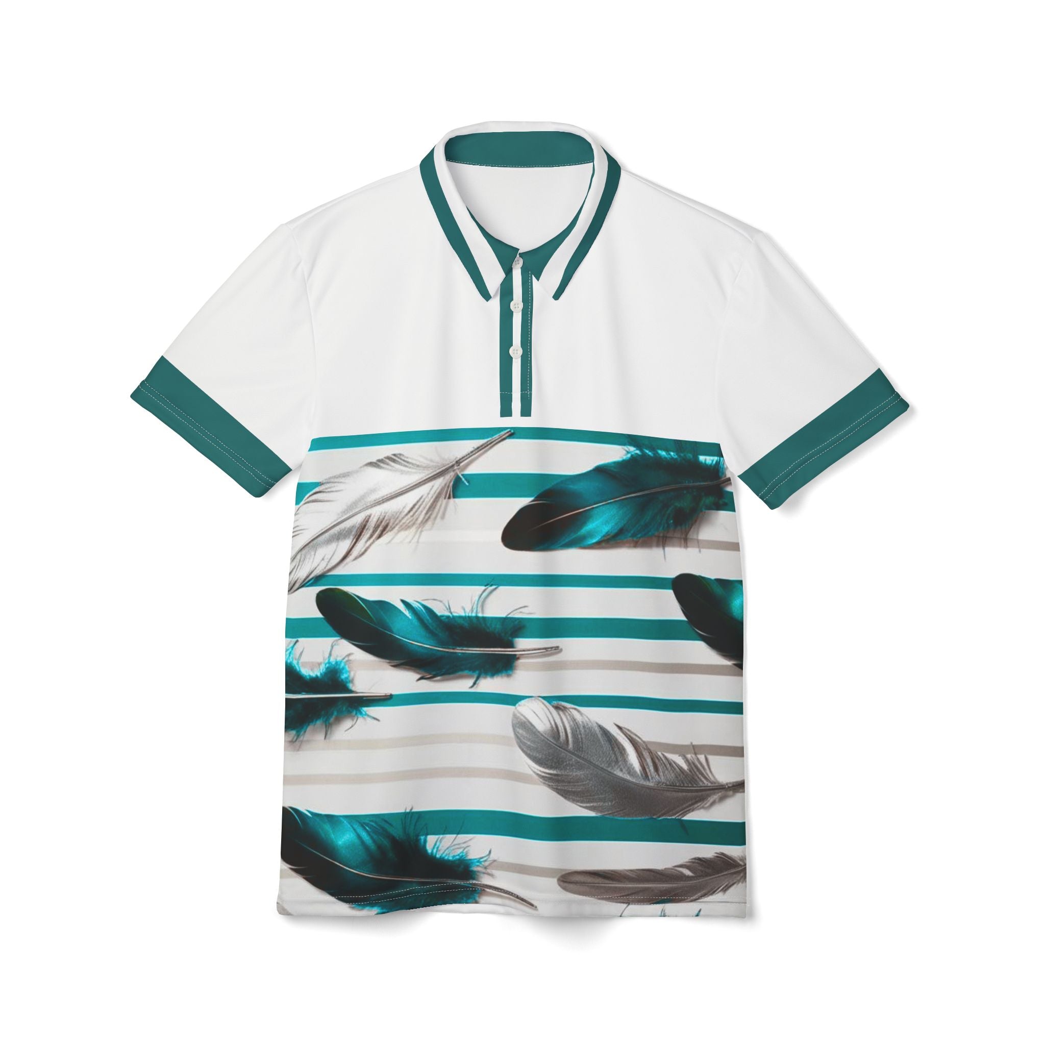 Tropical Feather Unisex Polo Shirt - Casual Summer Style