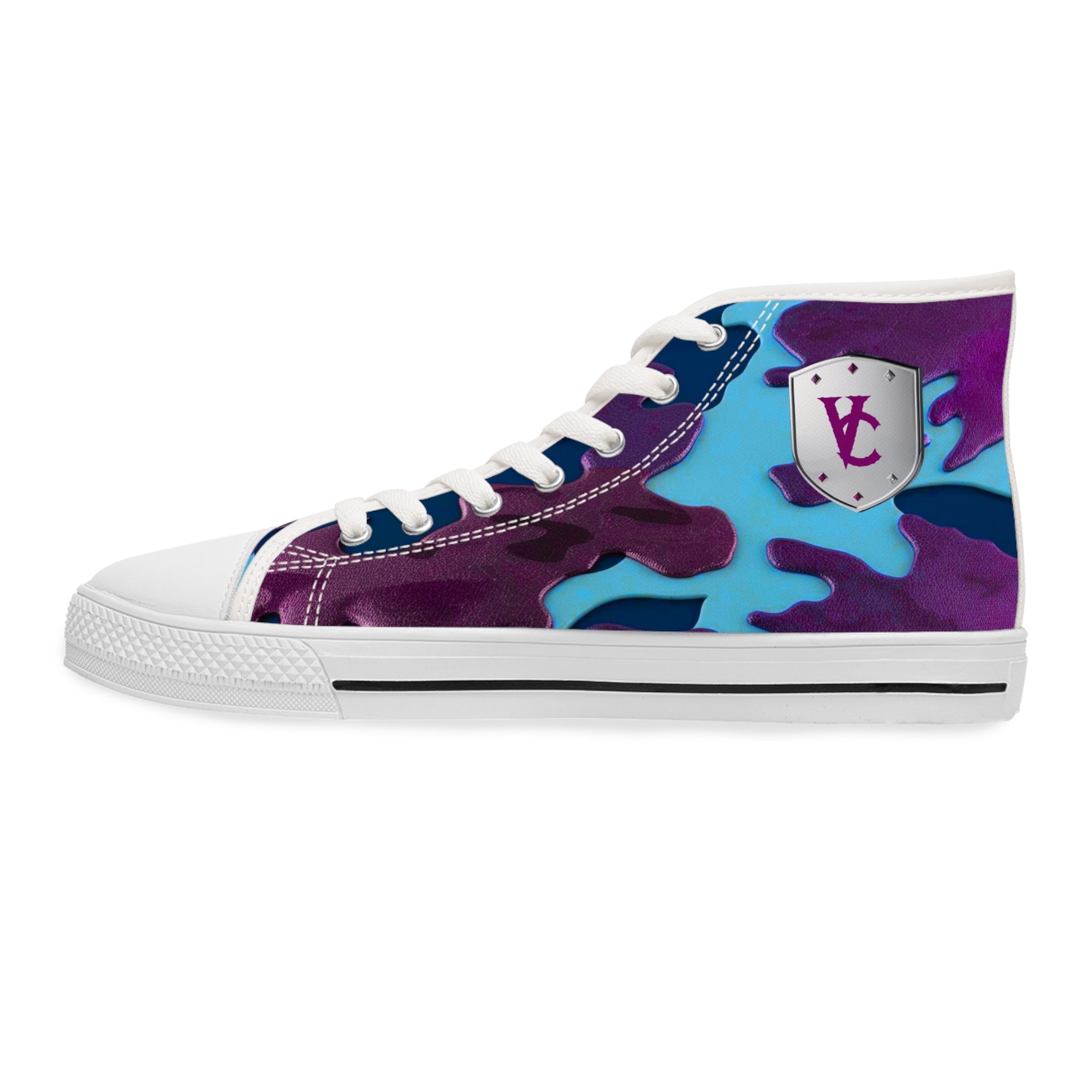 Stylish Camo High Top Sneakers for Women - Trendy Streetwear Footwear