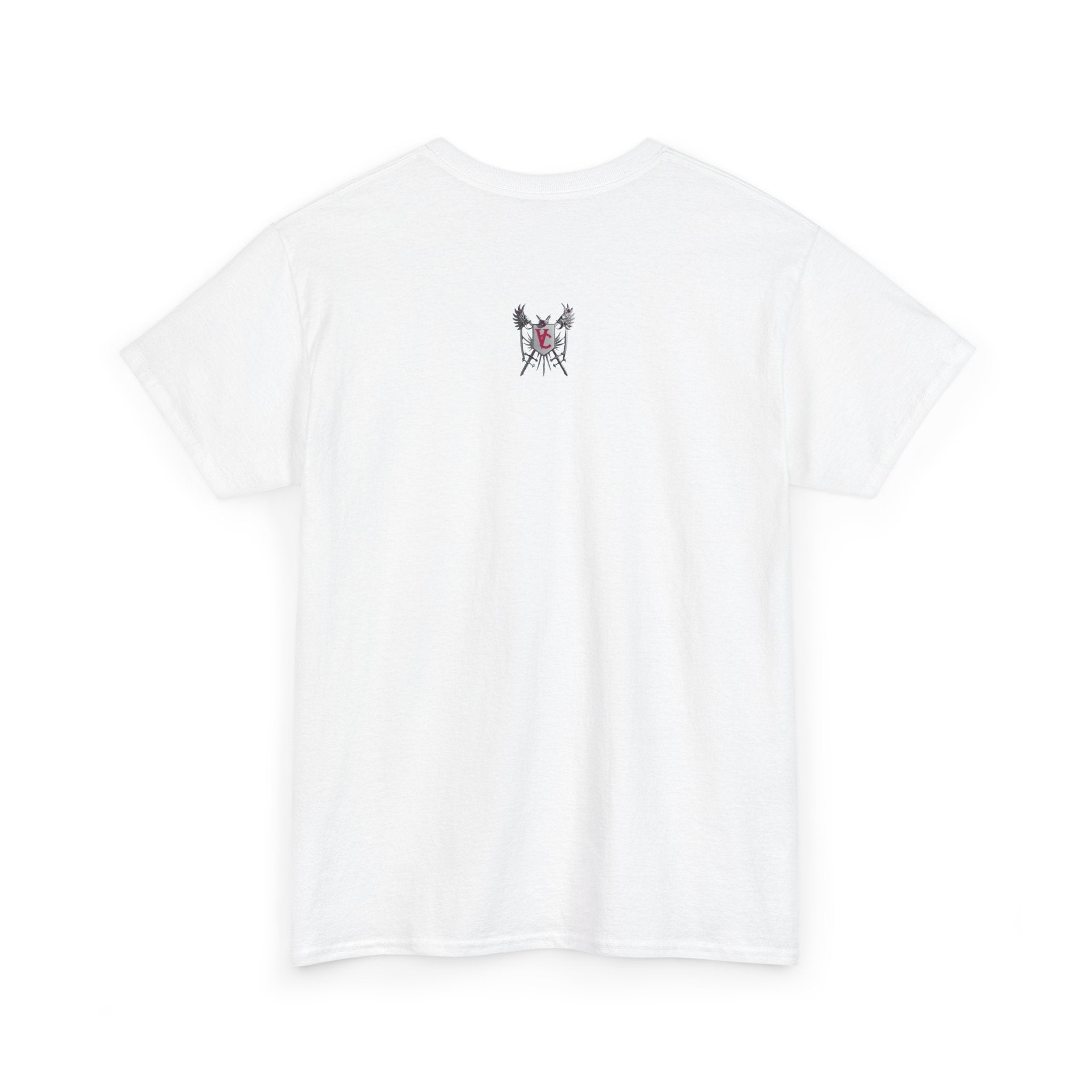 Unisex Heavy Cotton Tee with Shield Design - Bold Streetwear Style