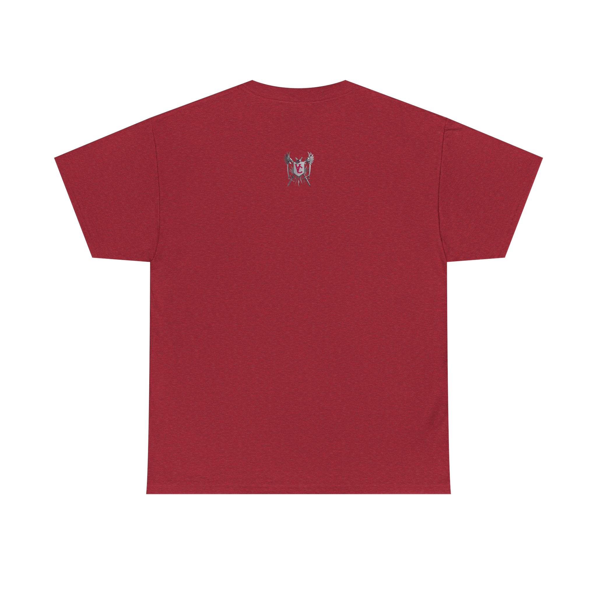 Unisex Heavy Cotton Tee with Shield Design - Bold Streetwear Style