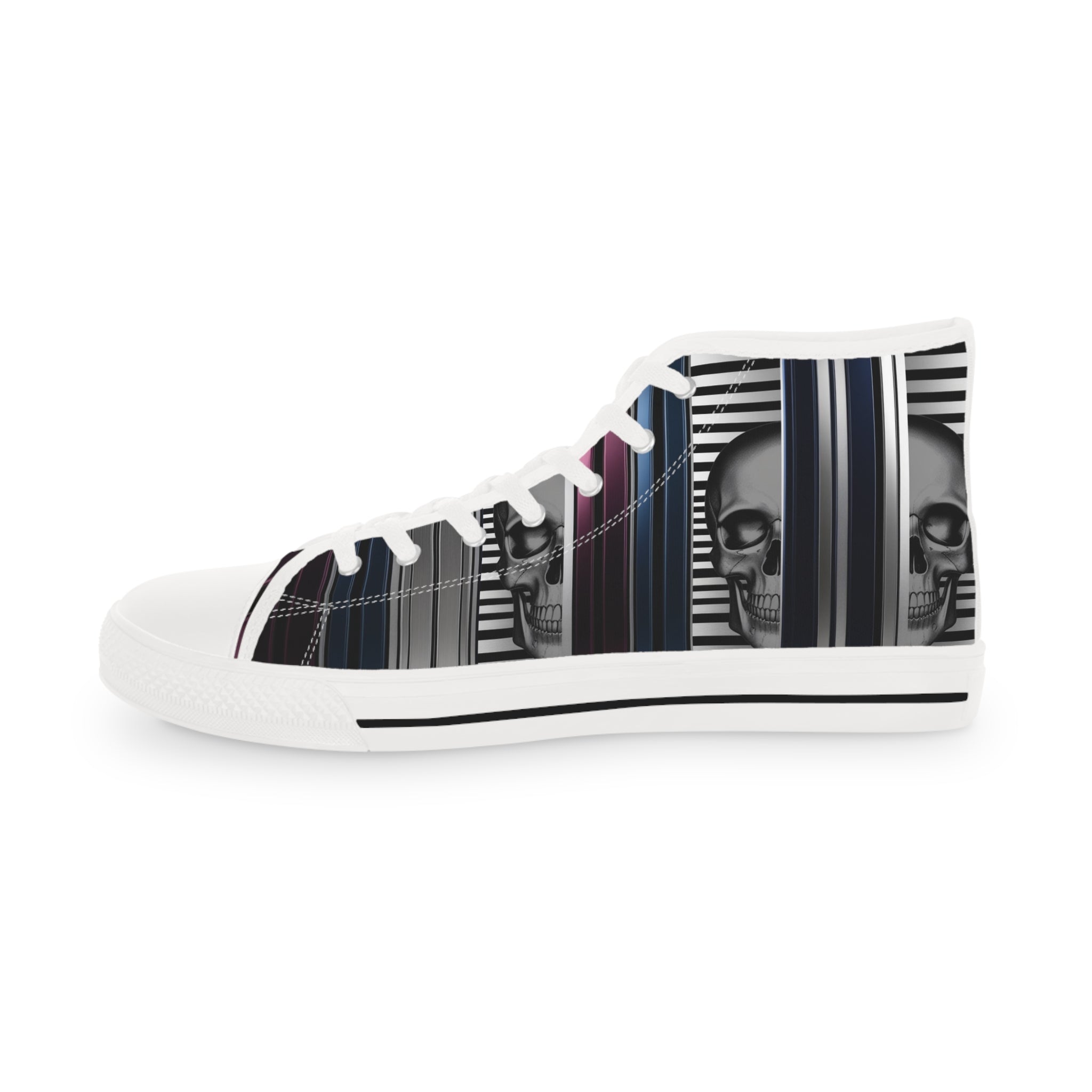 Men's High-Top Sneakers, Vivid Creations Designer Shoes Graphic Skull Design