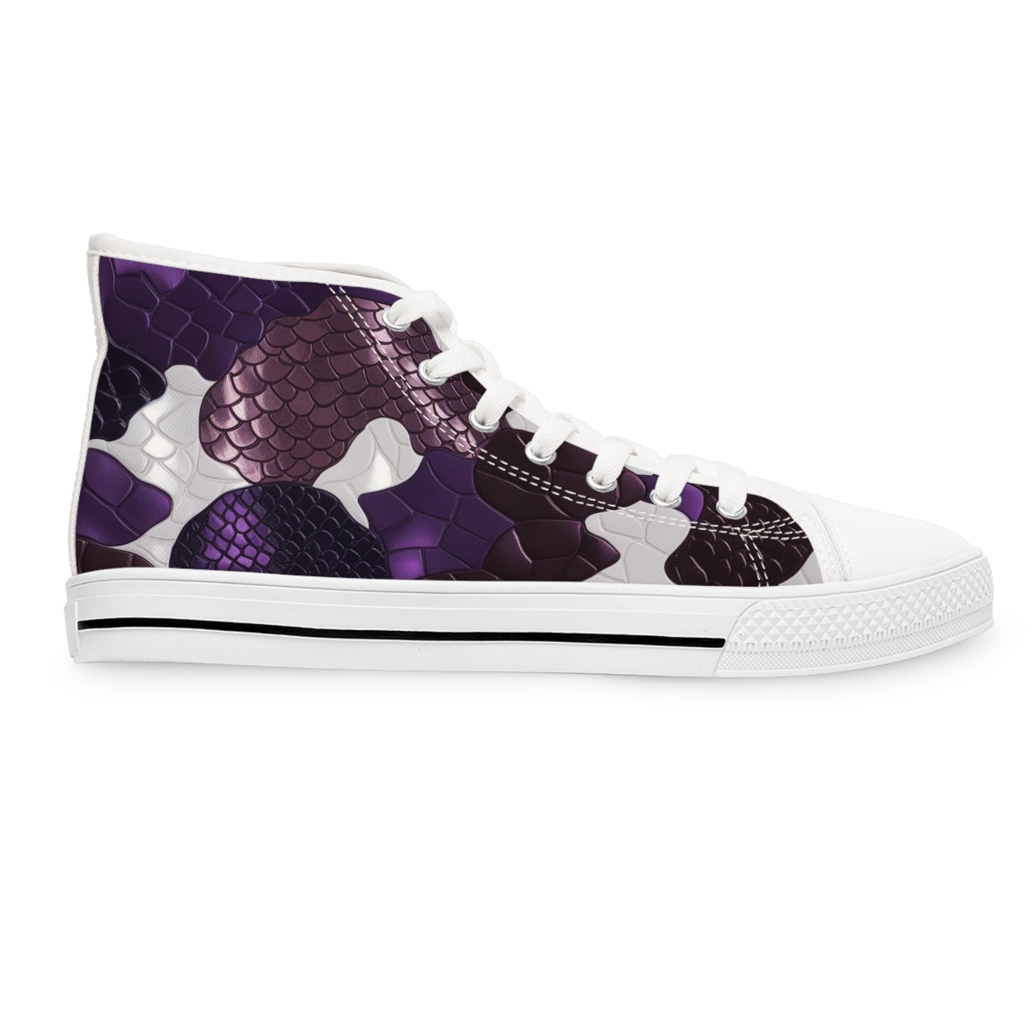 Women’s High Top Sneakers - Stylish Purple Dragon Design