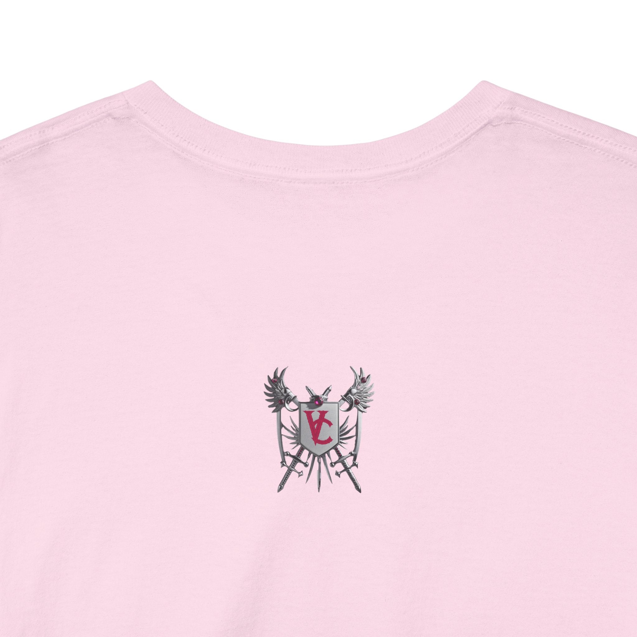 Unisex Heavy Cotton Tee with Shield Design - Bold Streetwear Style