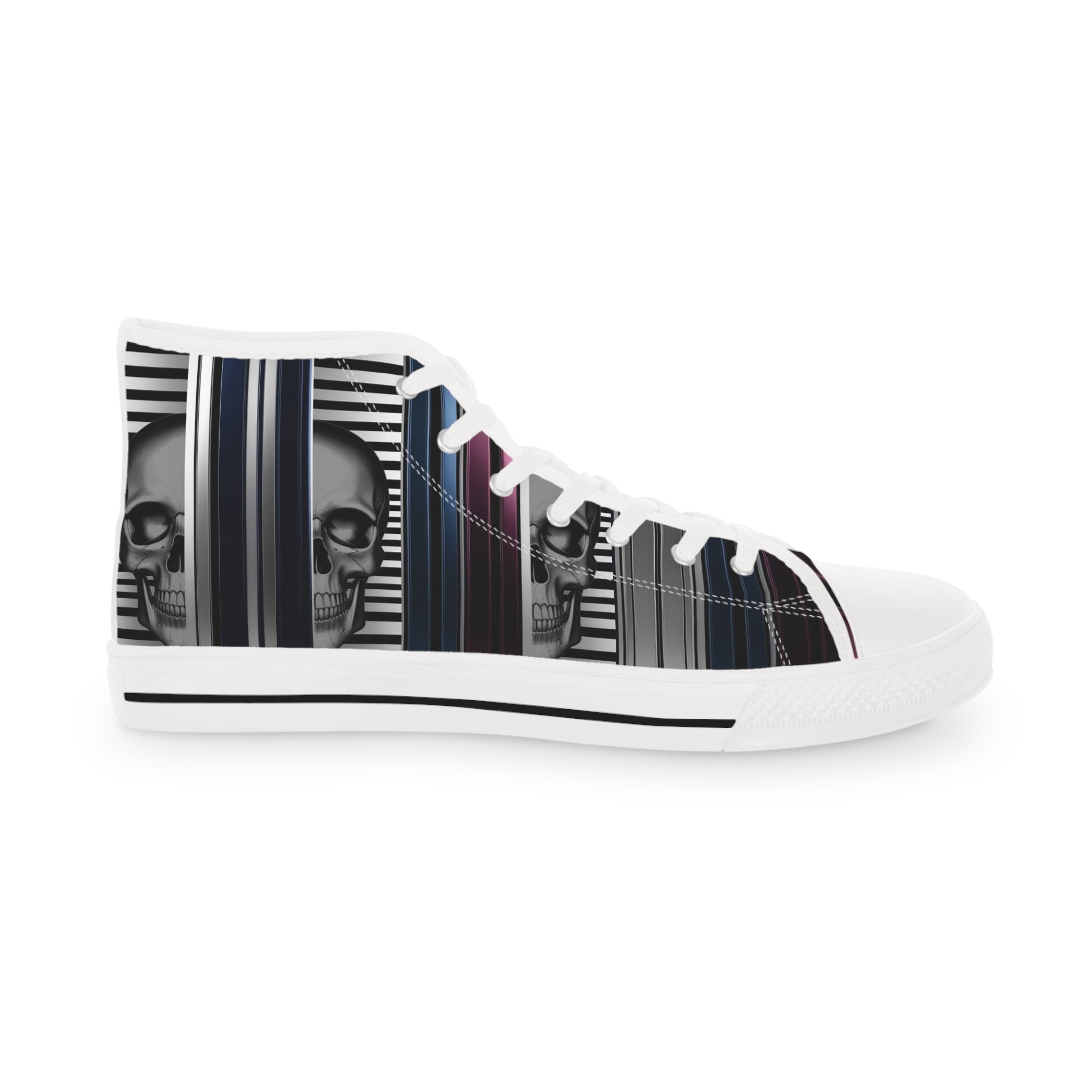 Men's High-Top Sneakers, Vivid Creations Designer Shoes Graphic Skull Design