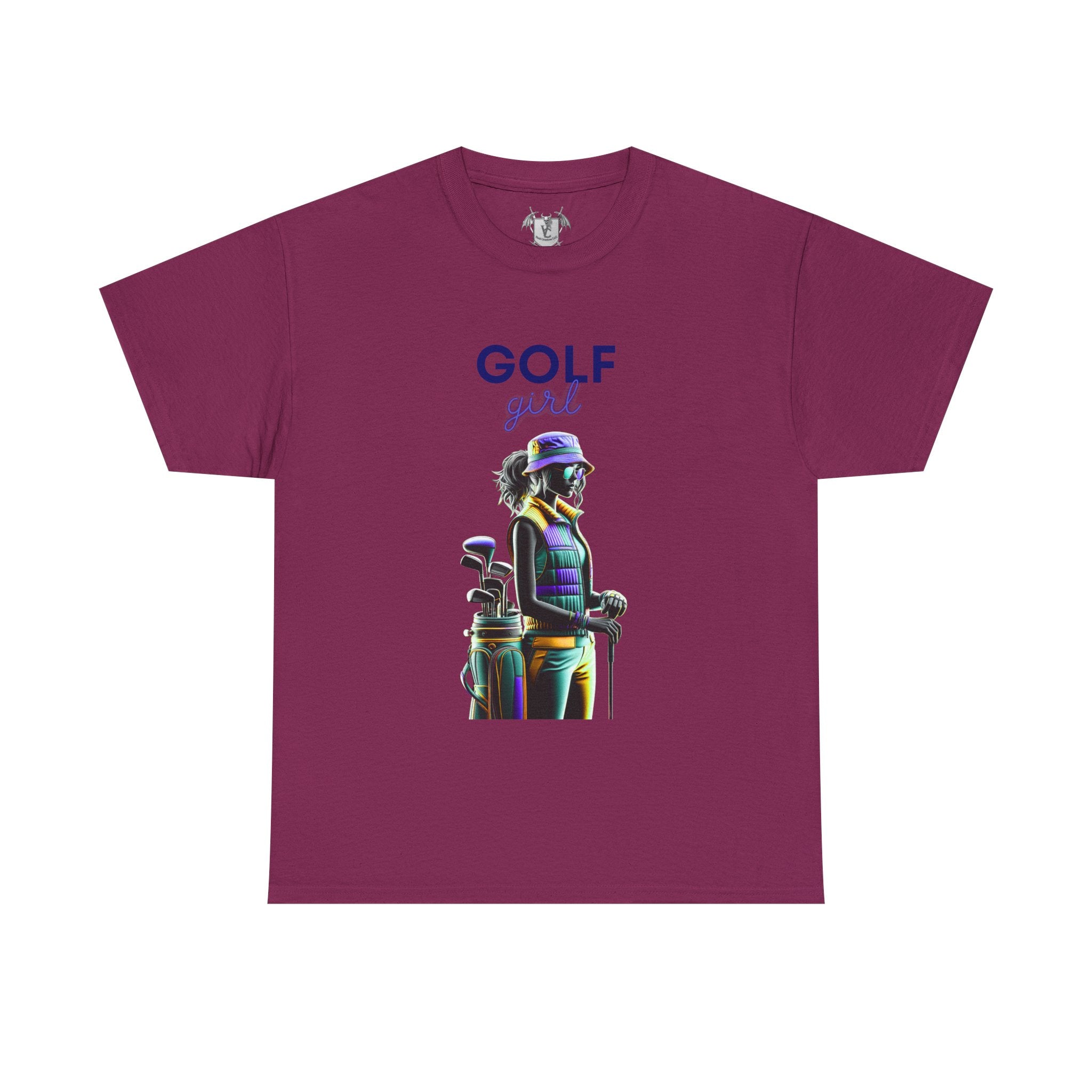 Golf Enthusiast Unisex Heavy Cotton Tee - Vibrant Golfer Design
